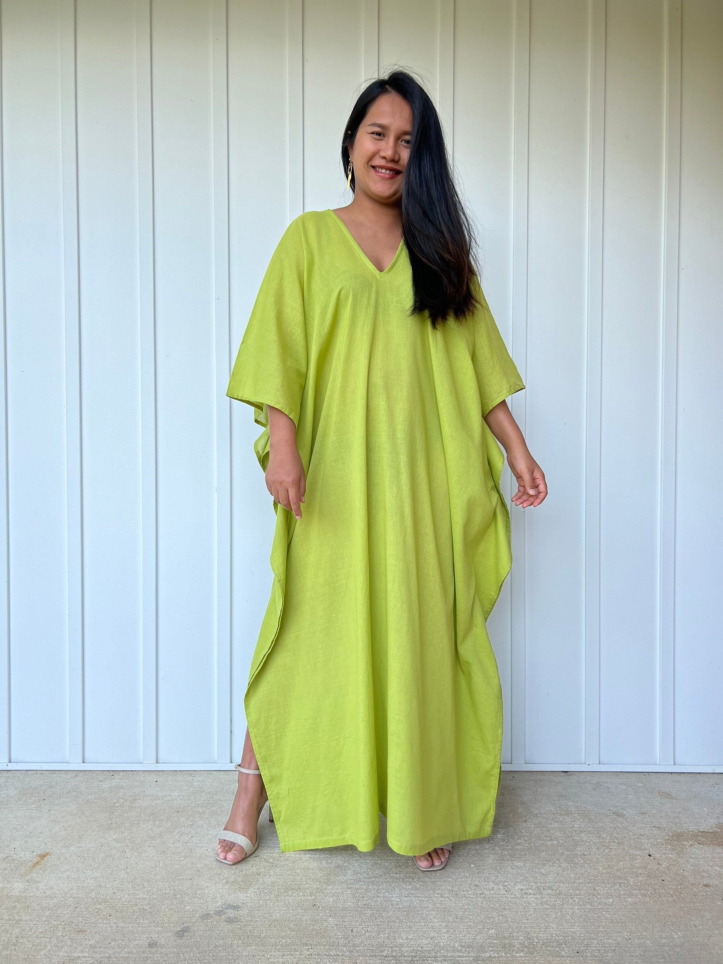 MALA handworks Olena semi sheer Kaftan in Green