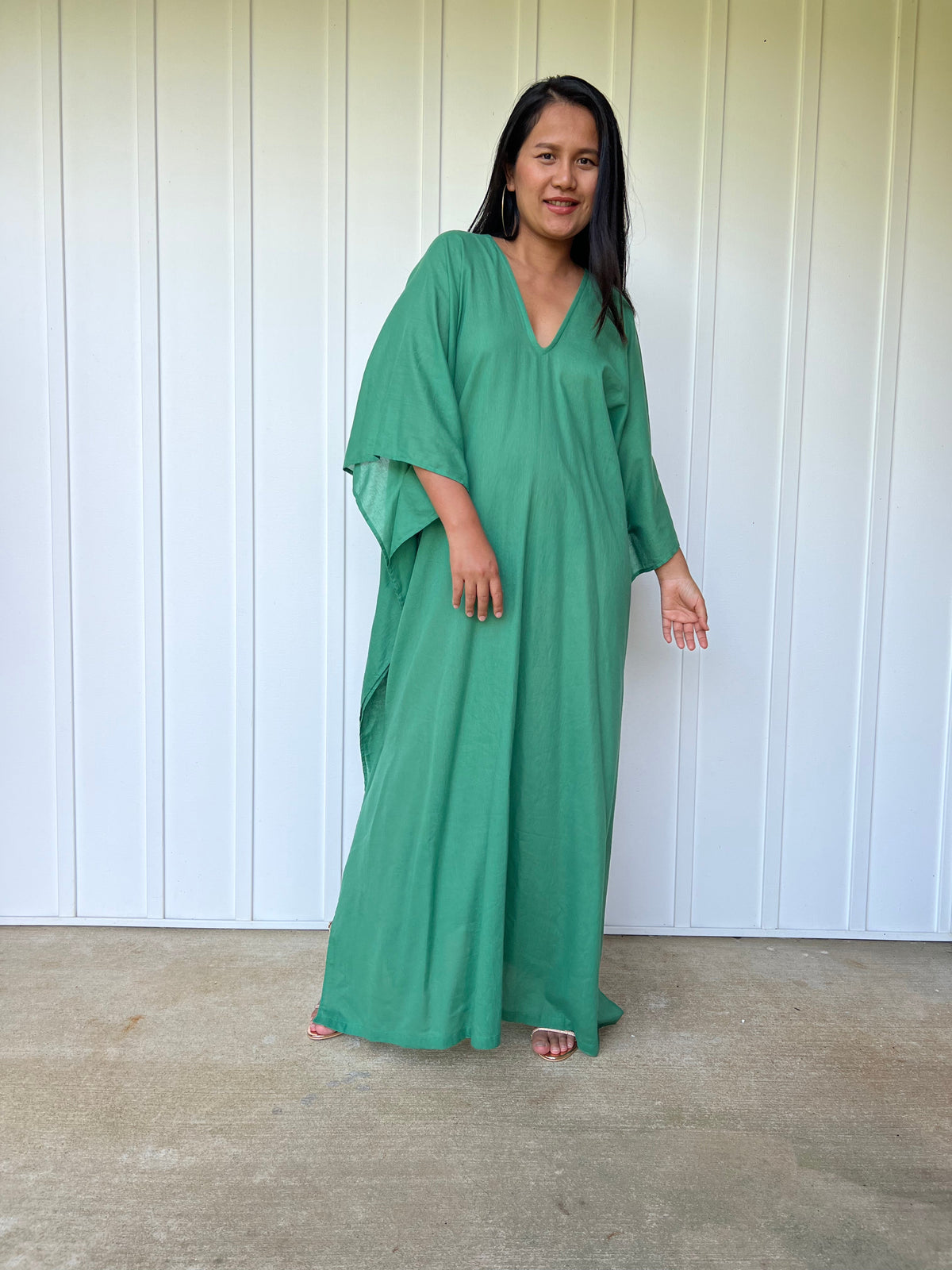 MALA handworks Olena semi sheer Kaftan in Green