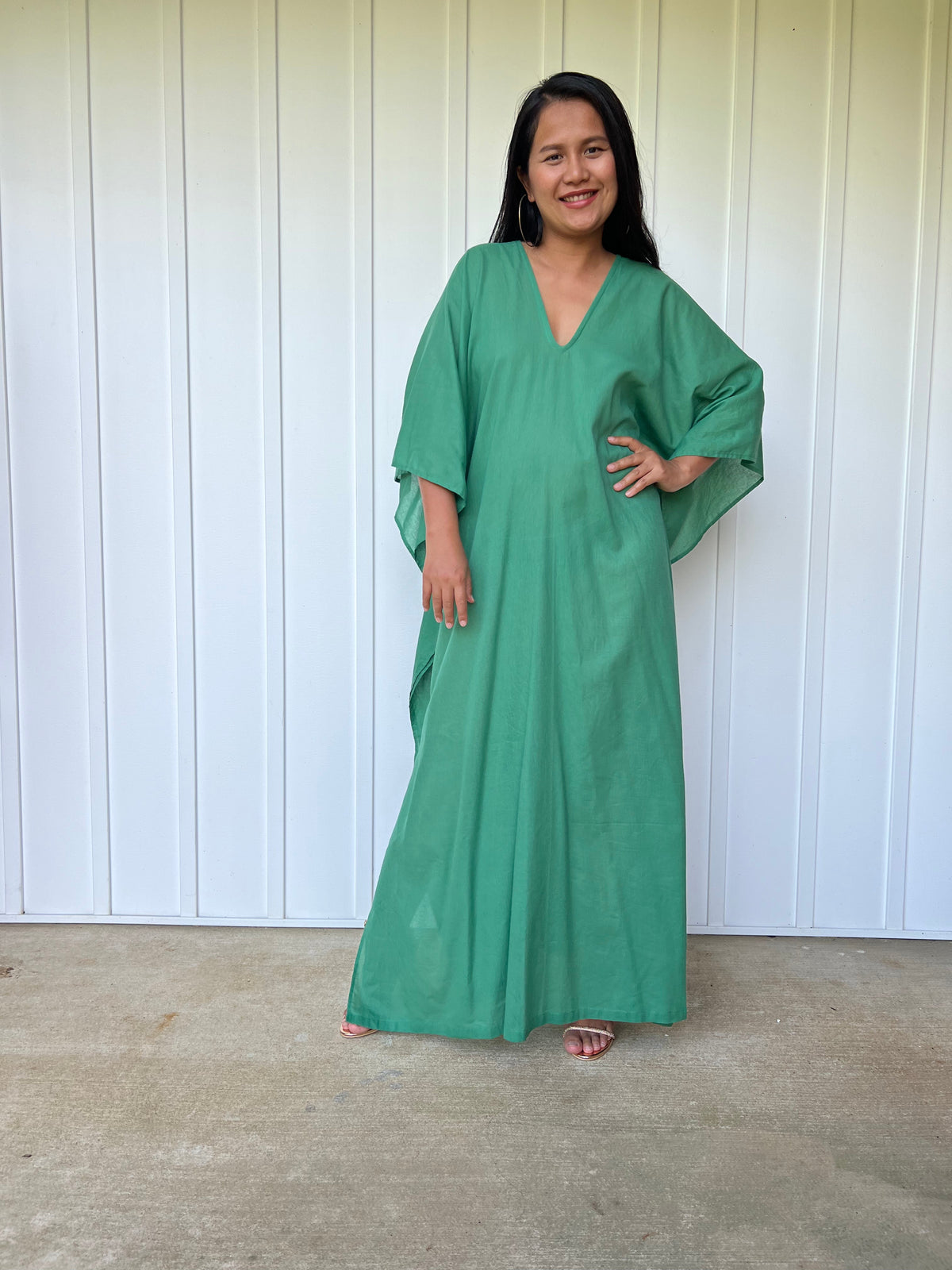 MALA handworks Olena semi sheer Kaftan in Green