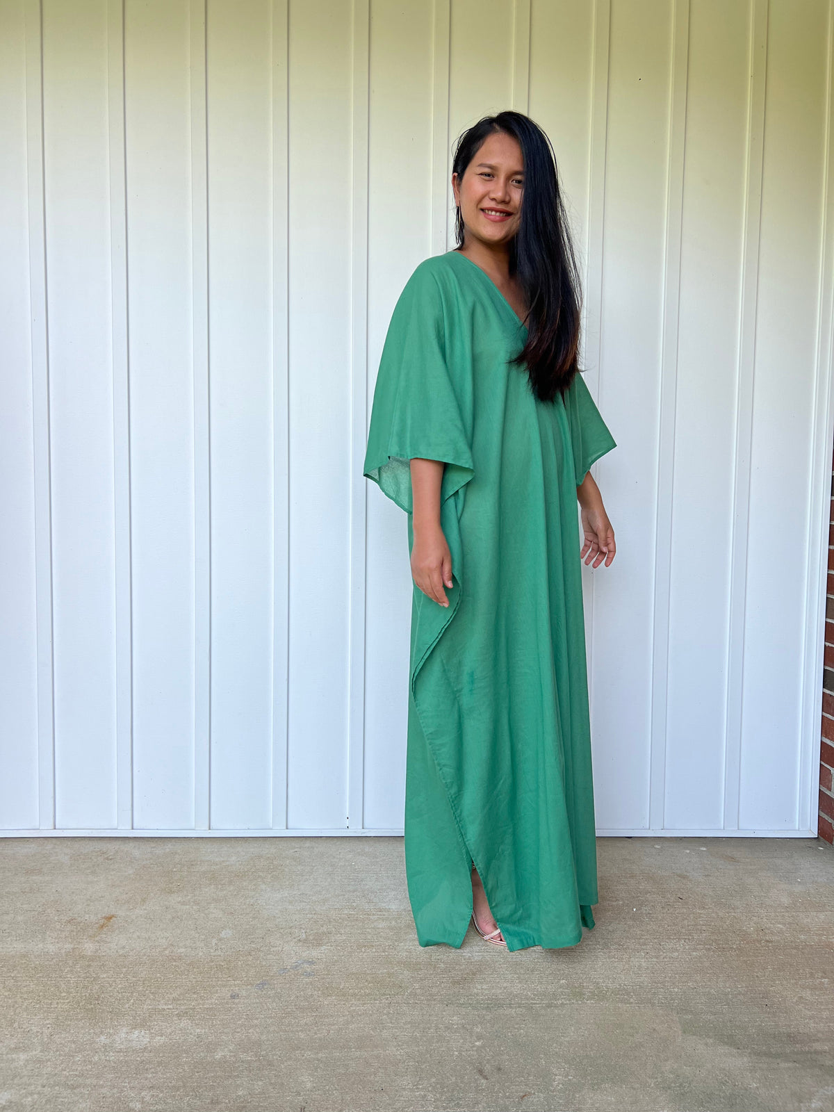 MALA handworks Olena semi sheer Kaftan in Green