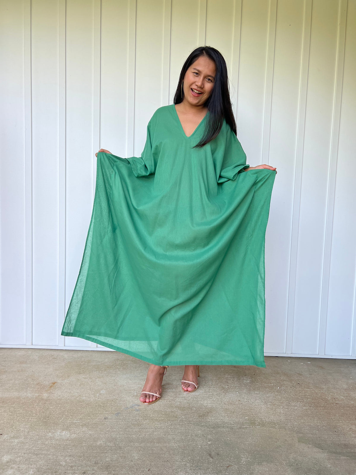 MALA handworks Olena semi sheer Kaftan in Green