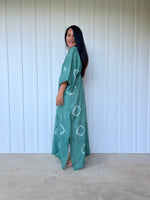 MALA handworks Olena semi sheer Kaftan in Green Tie Dye