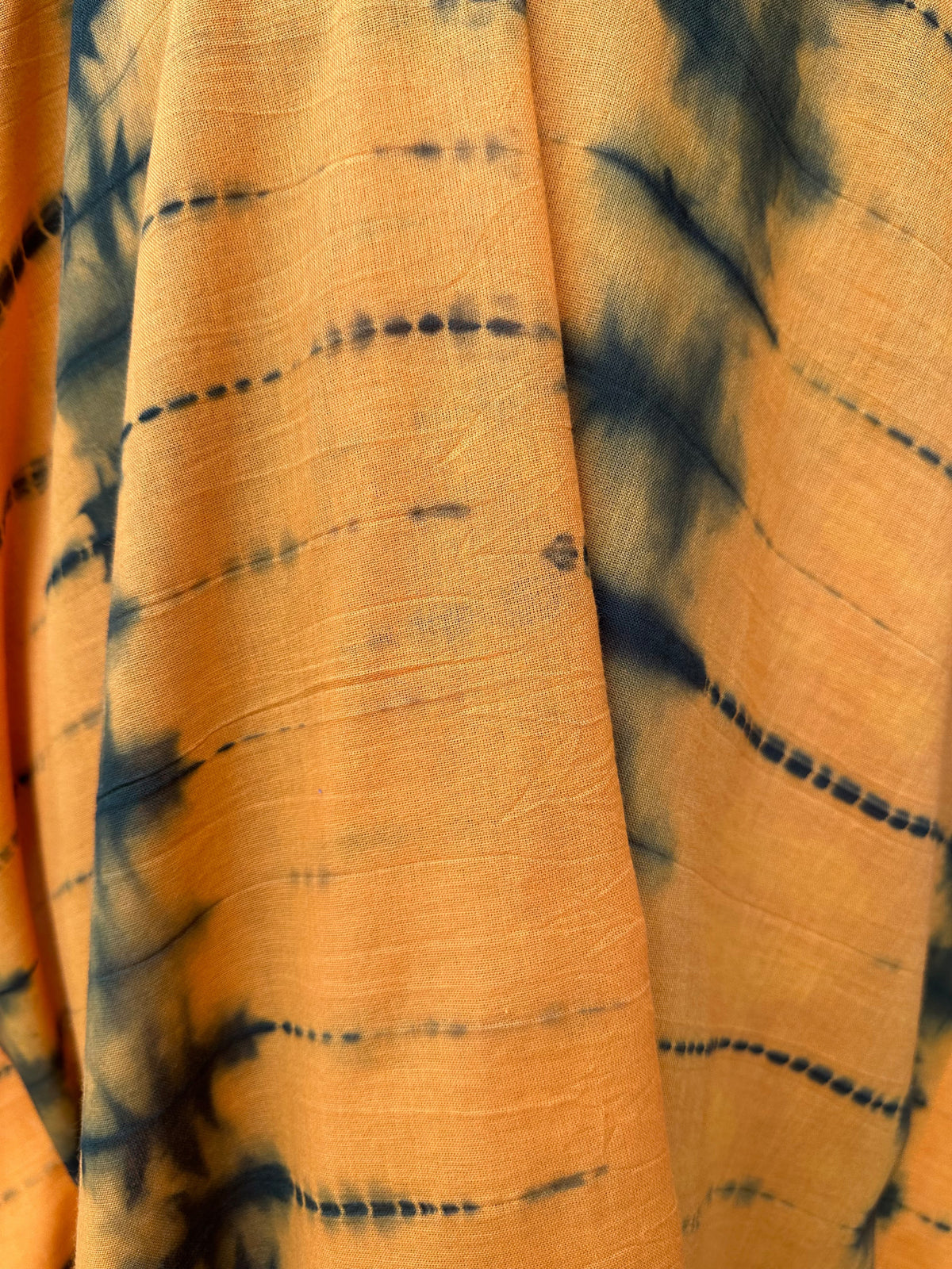 MALA handworks Olena semi sheer Kaftan in Light Orange and Black Tie Dye