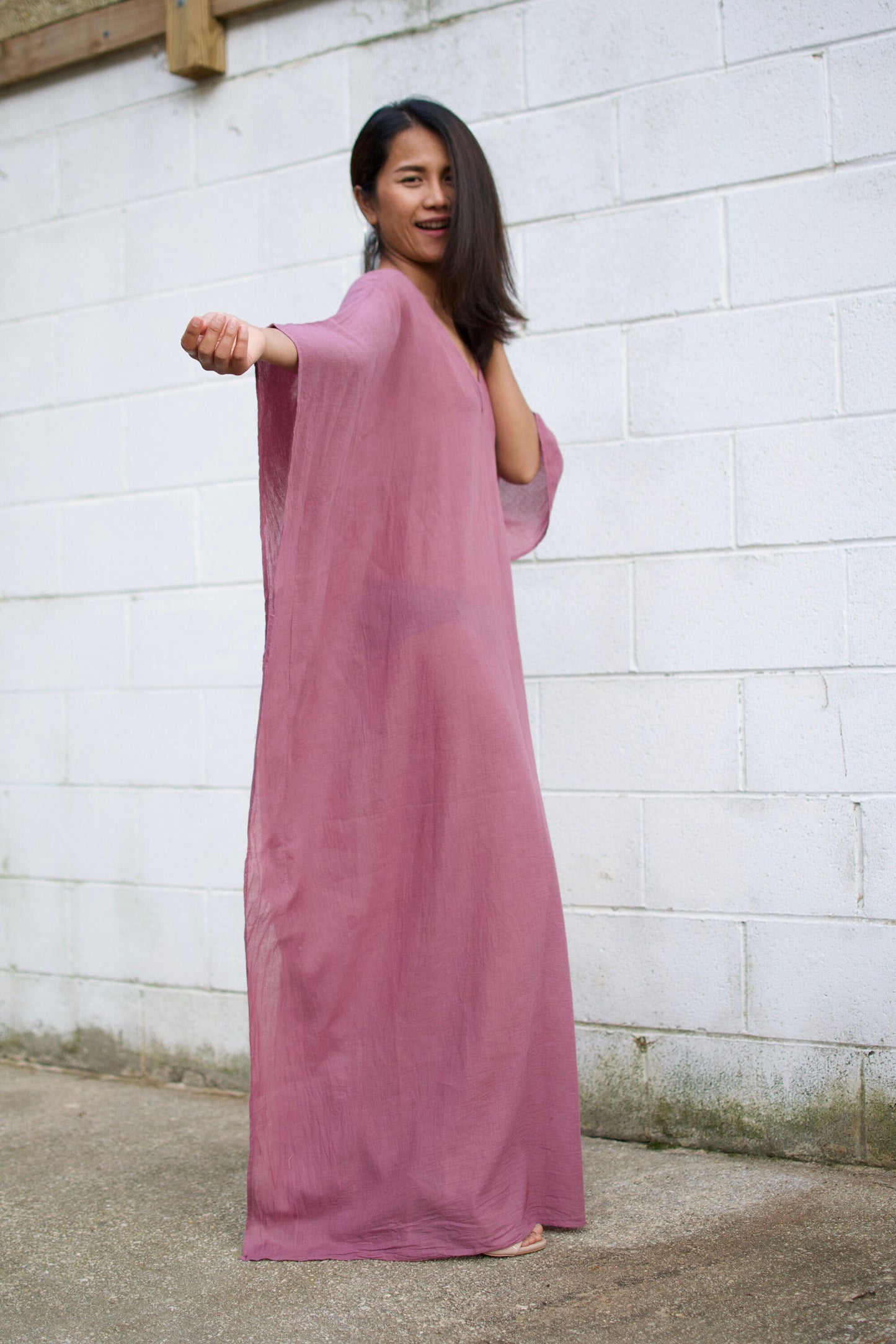 MALA handworks Olena semi sheer Kaftan in Lilac