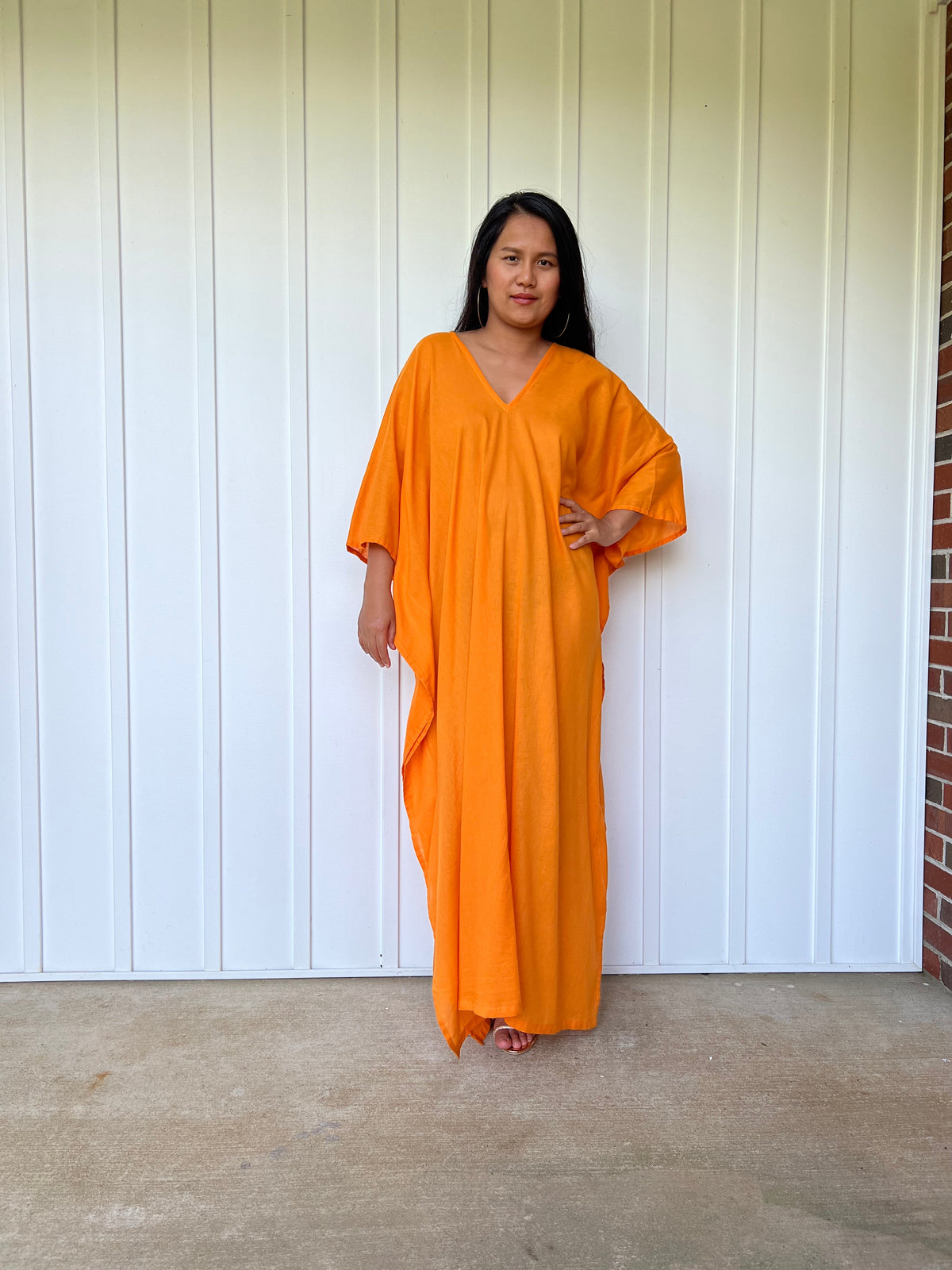 MALA handworks Olena semi sheer Kaftan in Orange