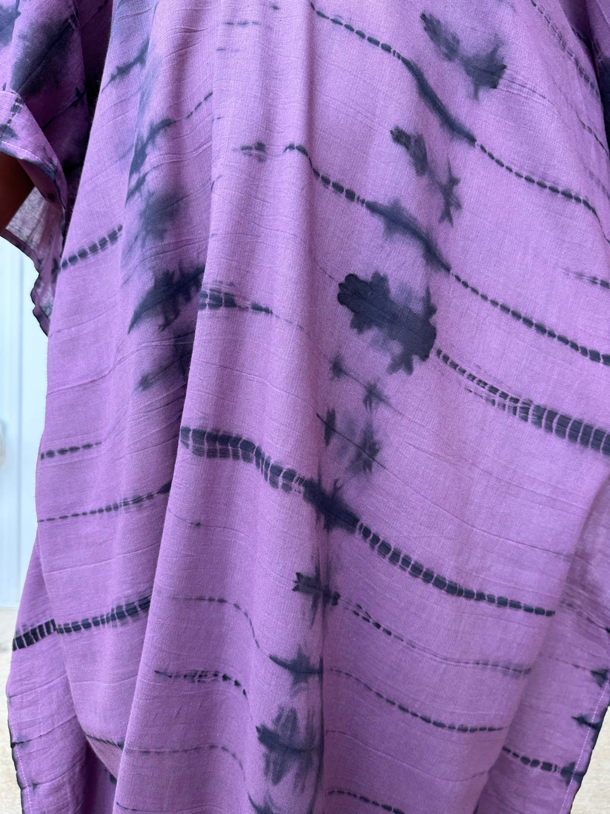 MALA handworks Olena semi sheer Kaftan in Purple and Black Tie Dye