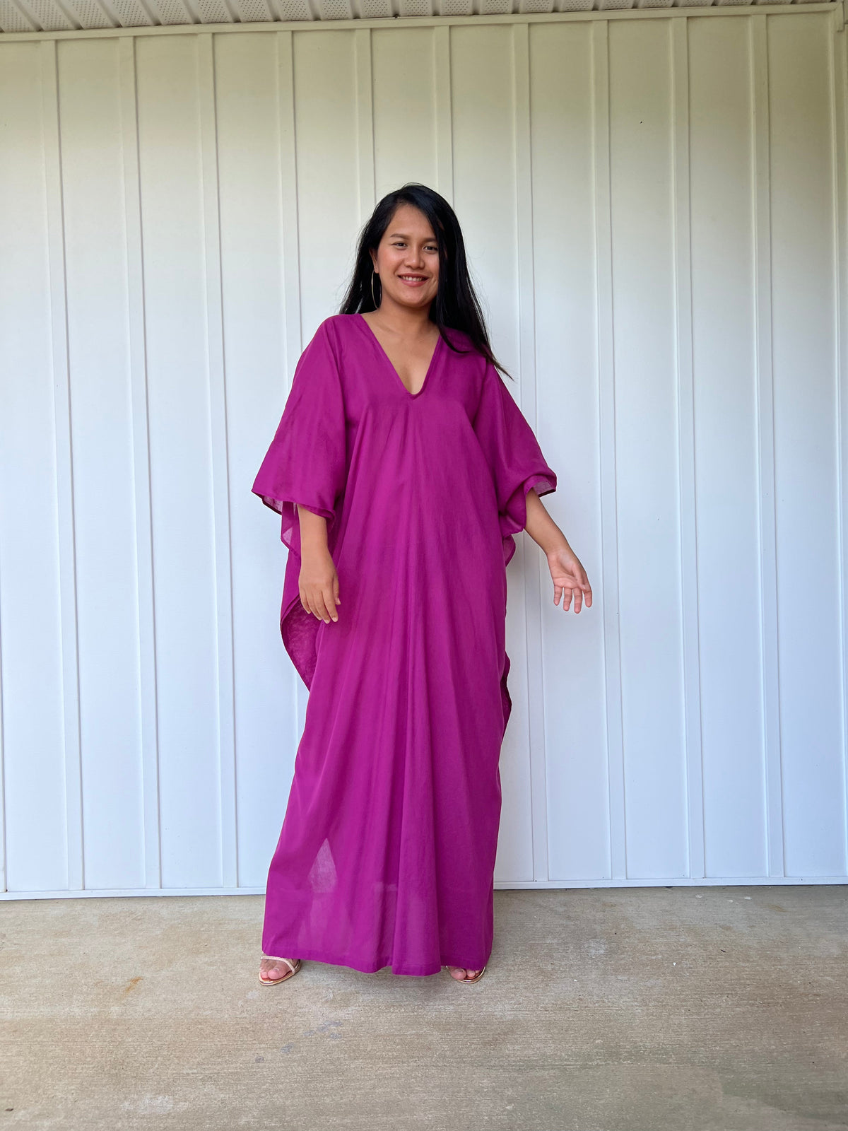 MALA handworks Olena semi sheer Kaftan in Purple