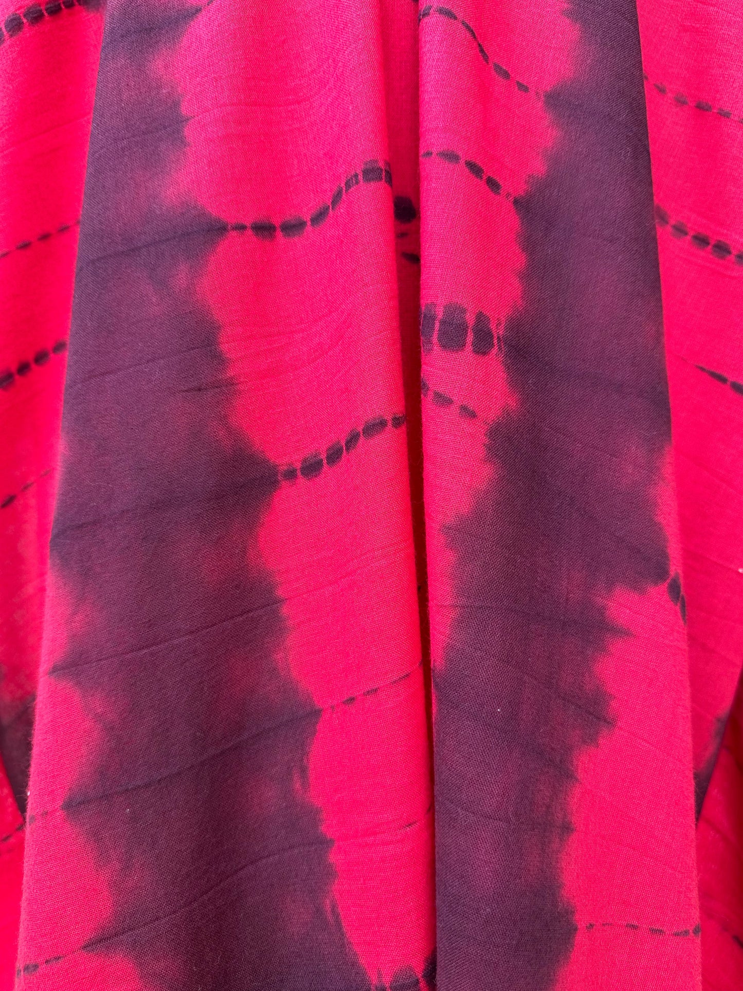 MALA handworks Olena semi sheer Kaftan in Red and Black Tie Dye