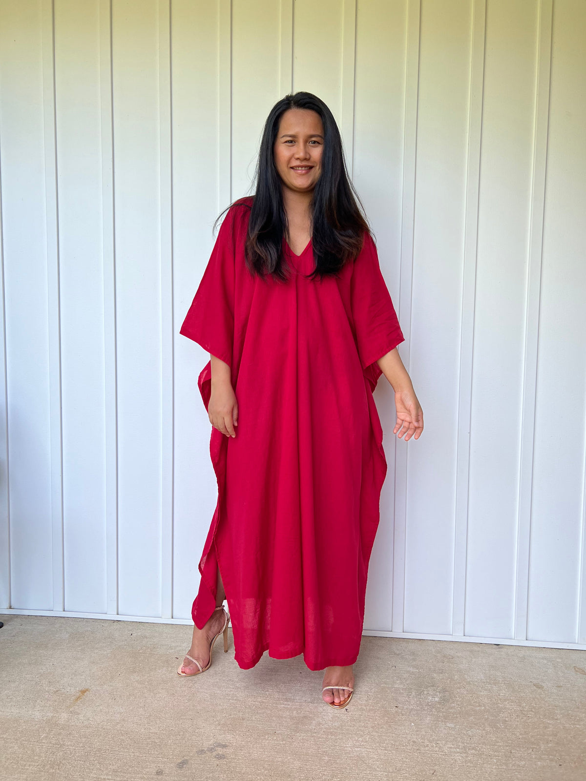 MALA handworks Olena semi sheer Kaftan in Red
