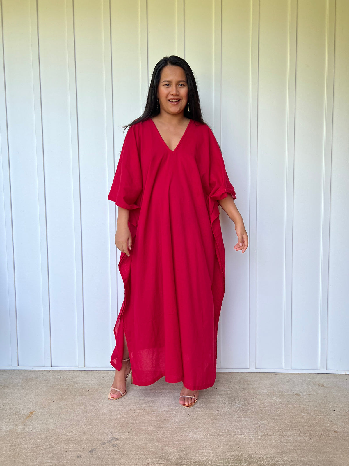 MALA handworks Olena semi sheer Kaftan in Red