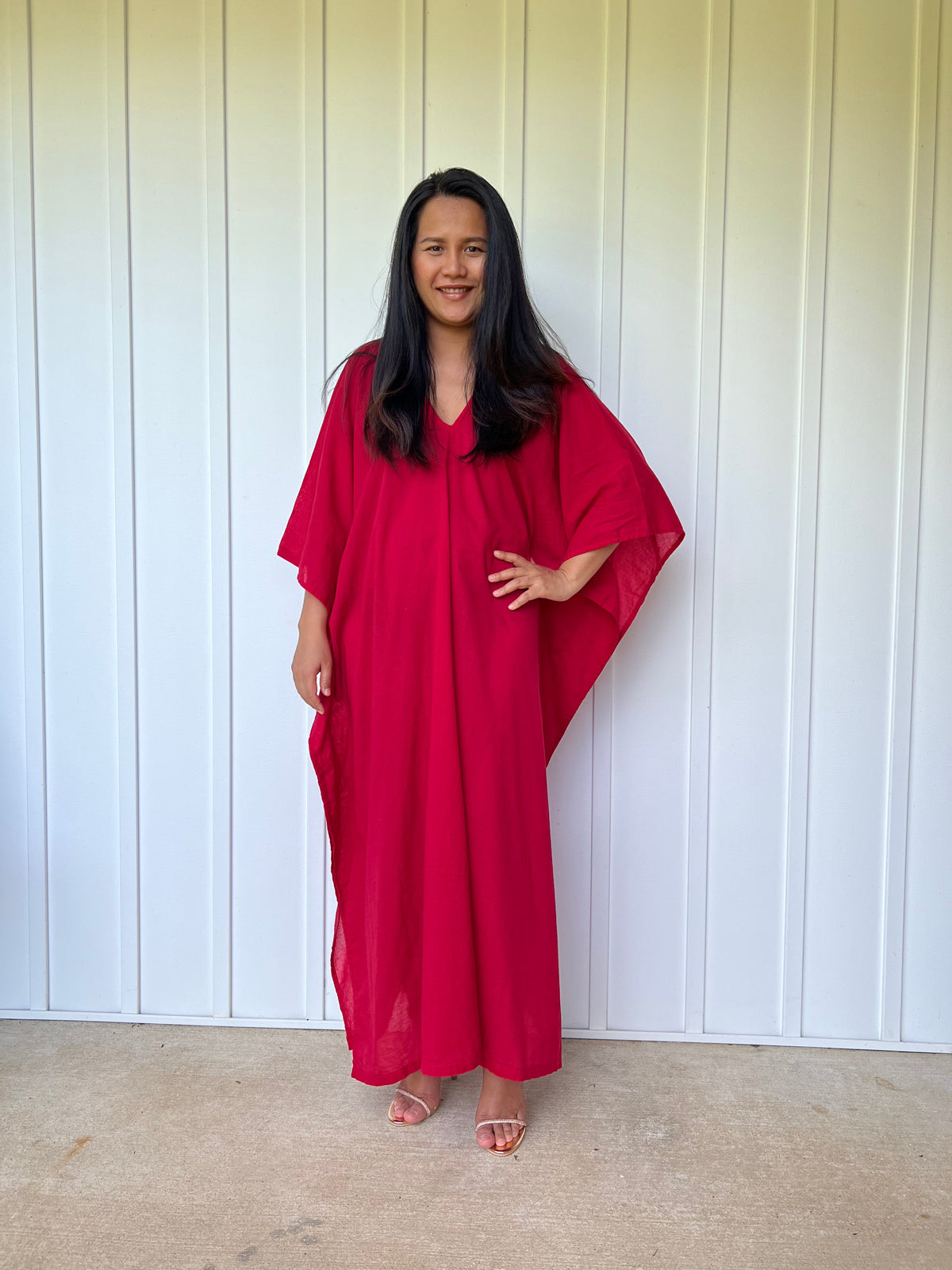 MALA handworks Olena semi sheer Kaftan in Red