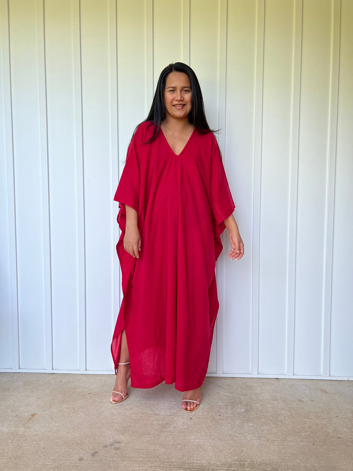 MALA handworks Olena semi sheer Kaftan in Red