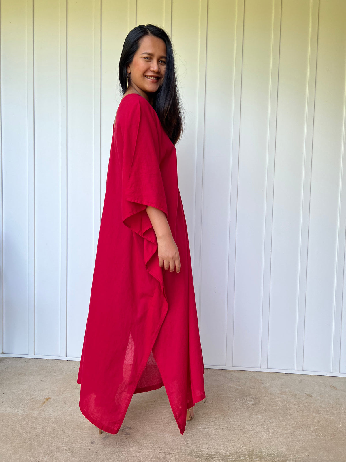 MALA handworks Olena semi sheer Kaftan in Red