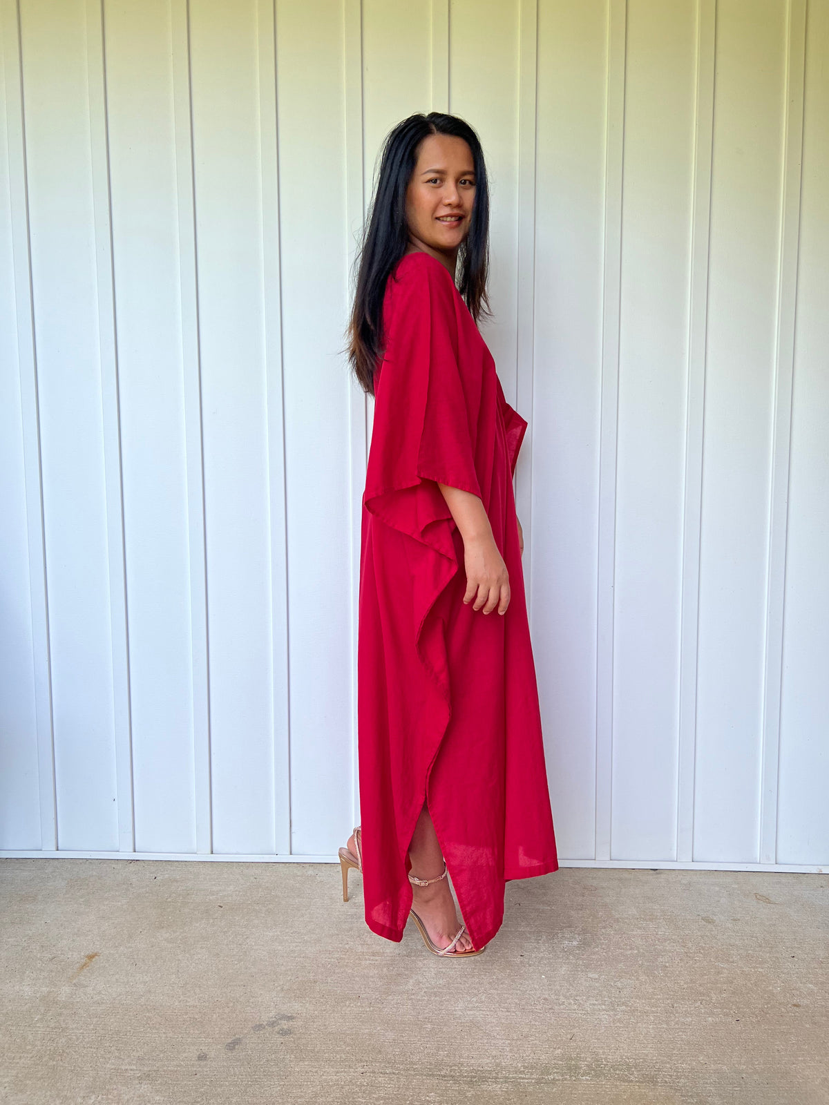 MALA handworks Olena semi sheer Kaftan in Red