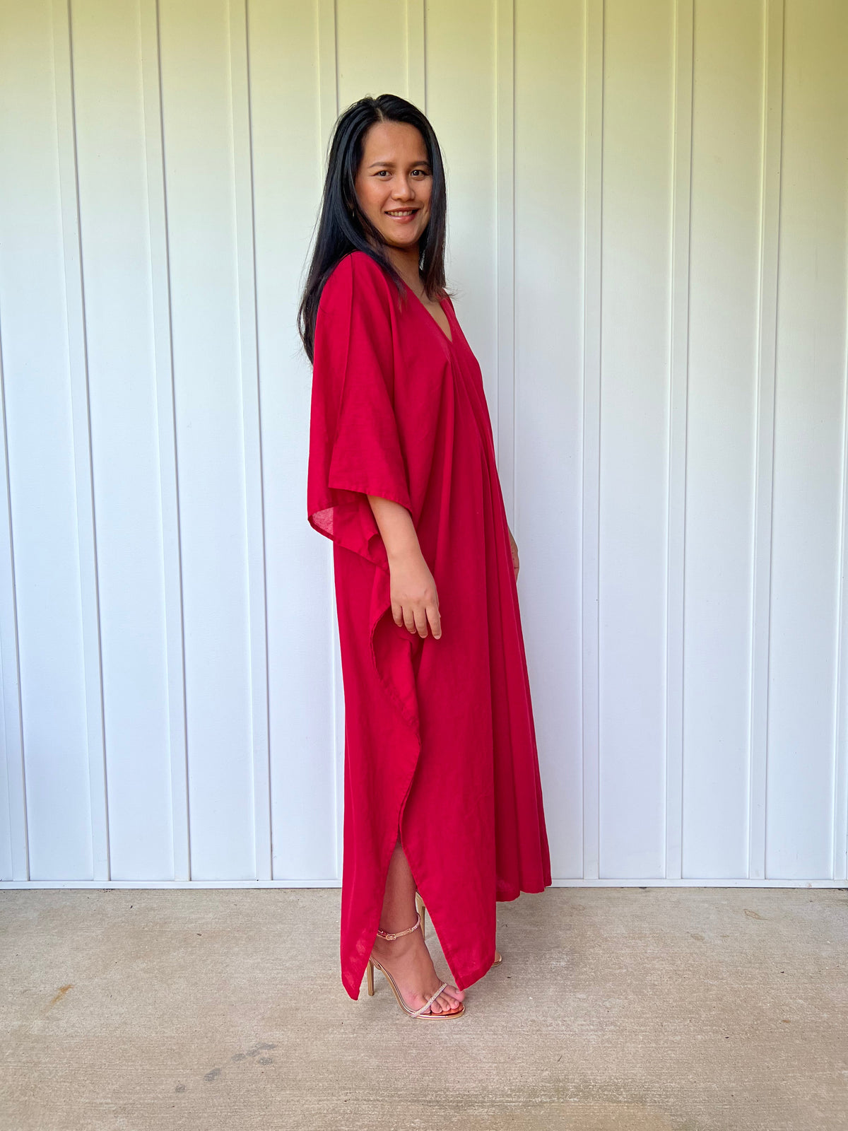MALA handworks Olena semi sheer Kaftan in Red