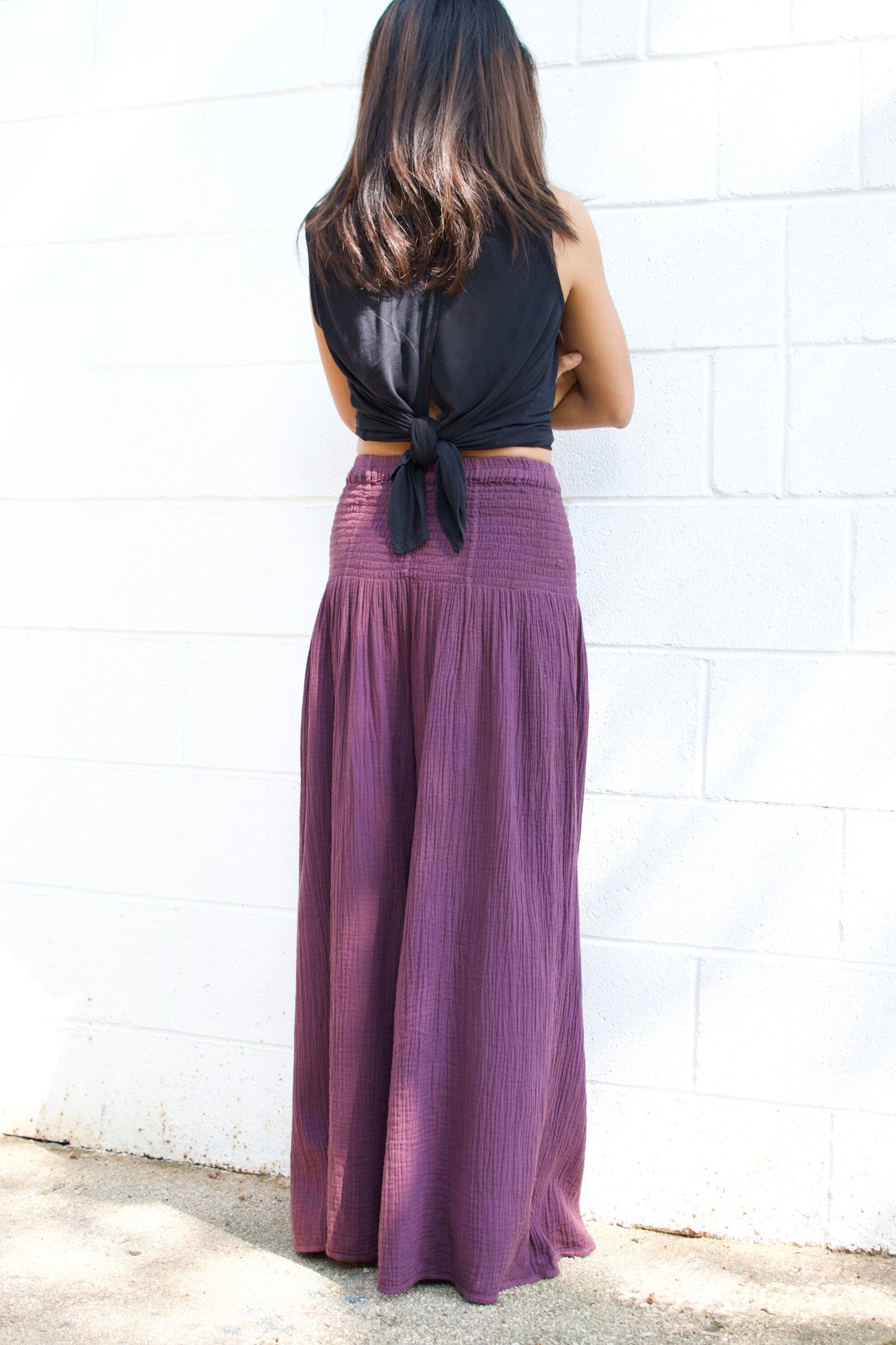 MALA handworks 41 Veda Wide Leg Pants in Eggplant