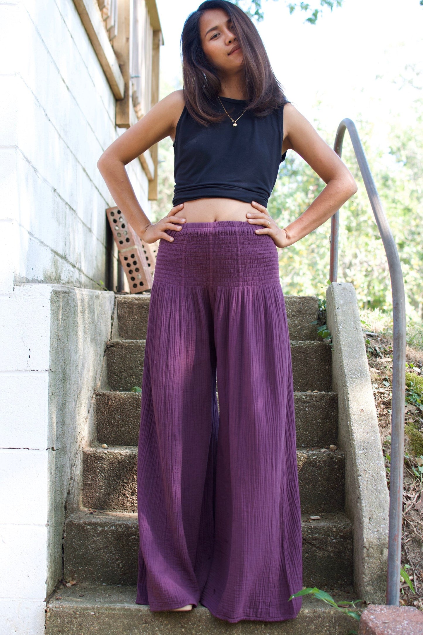 MALA handworks 41 Veda Wide Leg Pants in Eggplant