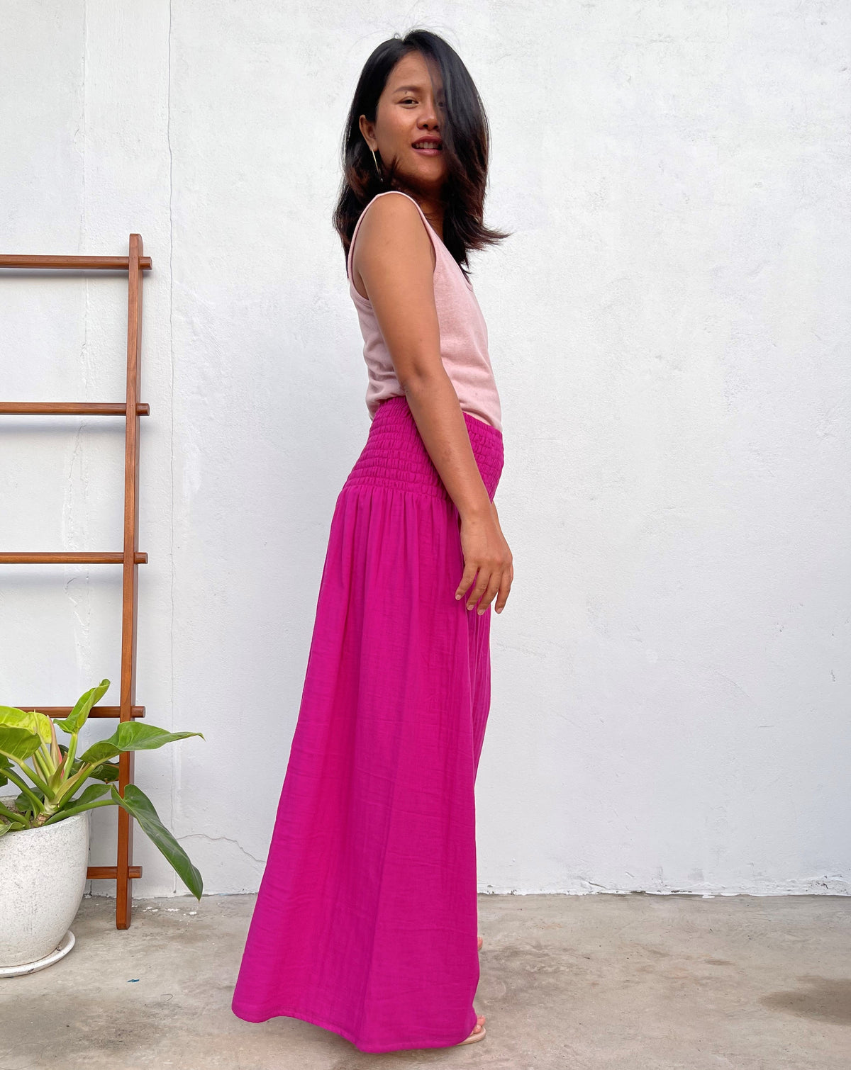 MALA handworks Veda Wide Leg Pants in Fuchsia