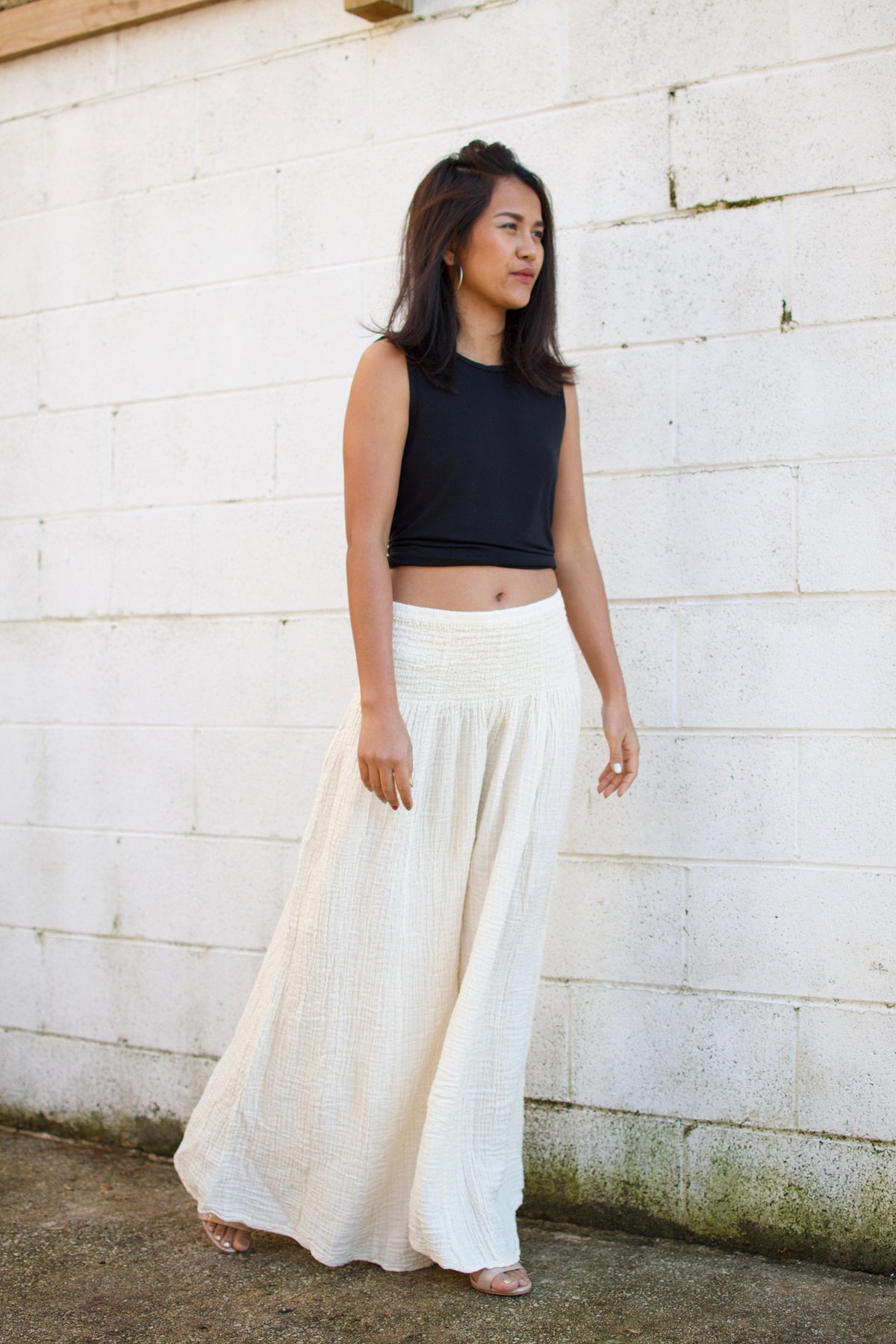 MALA handworks Veda Wide Leg Pants in Natural White