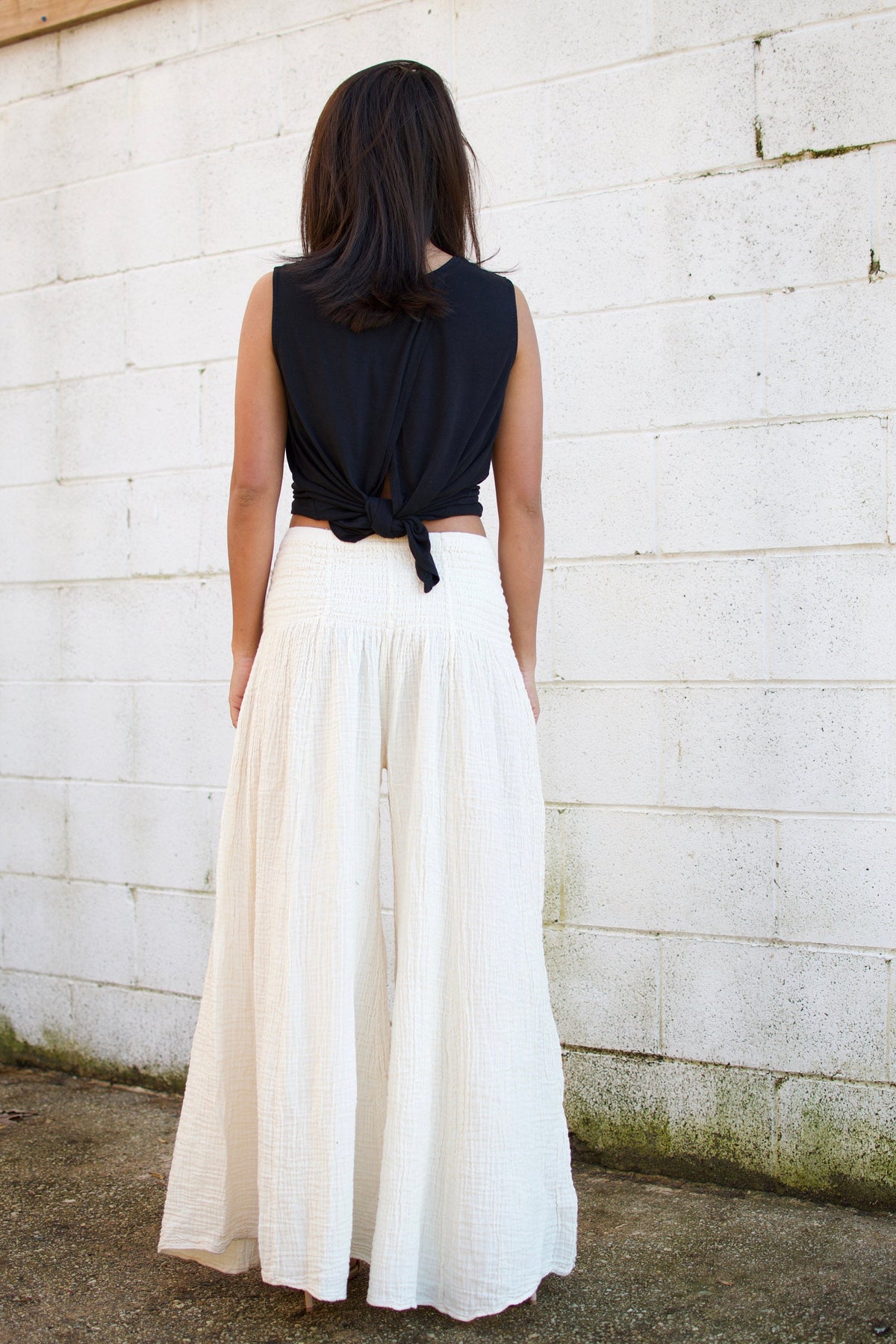 MALA handworks Veda Wide Leg Pants in Natural White