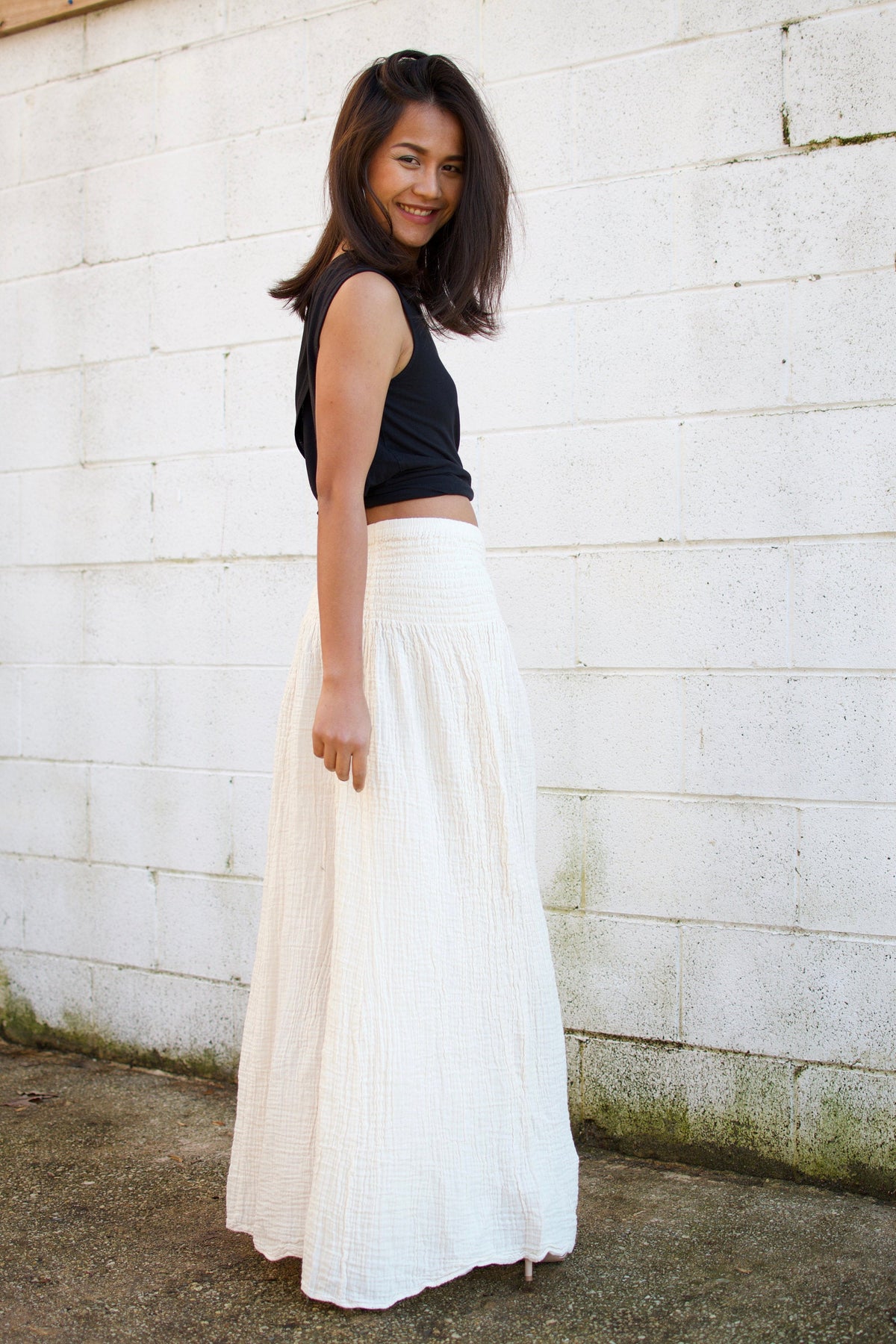 MALA handworks Veda Wide Leg Pants in Natural White