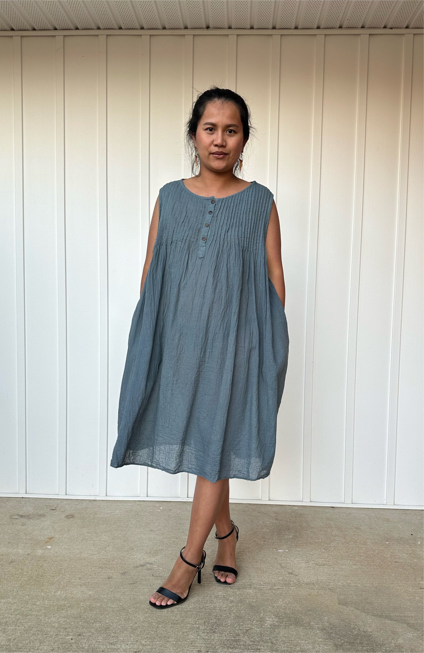 MALA handworks Wowwa Mini dress in Gray and Hand Crochet