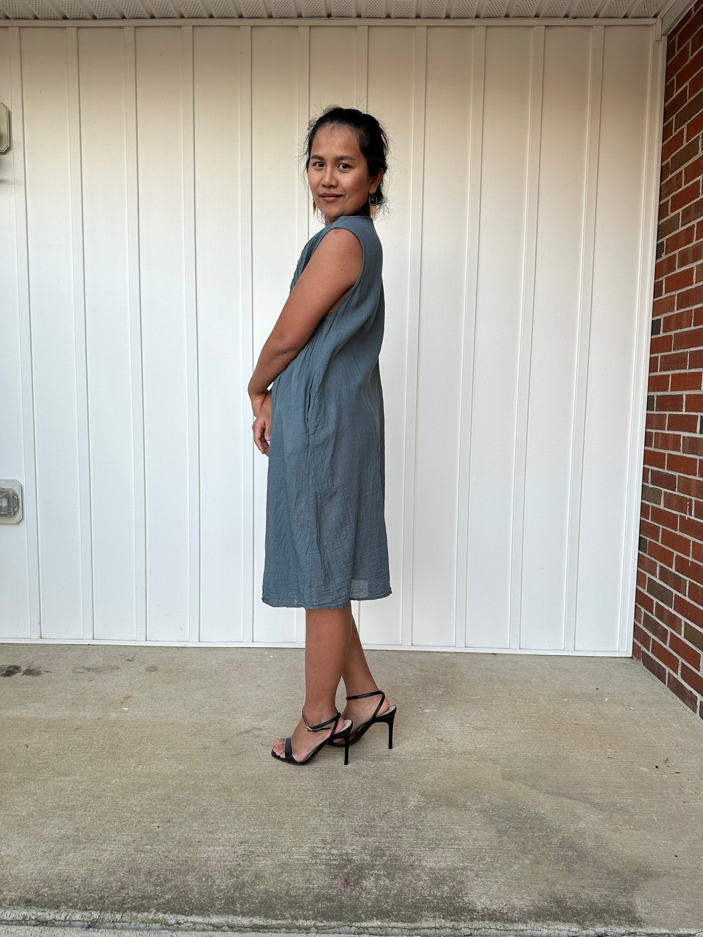 MALA handworks Wowwa Mini dress in Gray and Hand Crochet