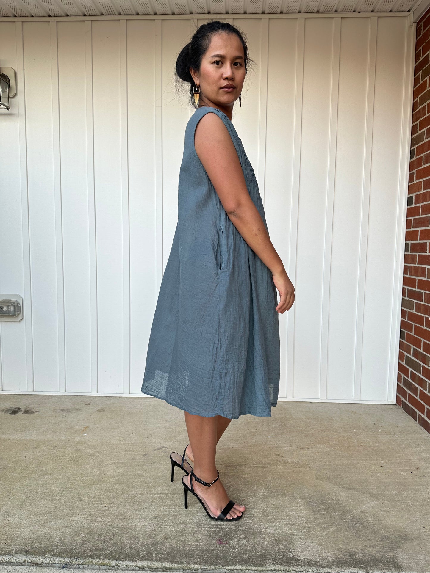 MALA handworks Wowwa Mini dress in Gray and Hand Crochet