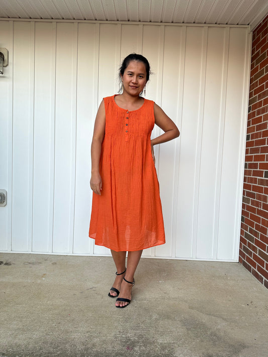 MALA handworks Wowwa Mini dress in Orange and Hand Crochet