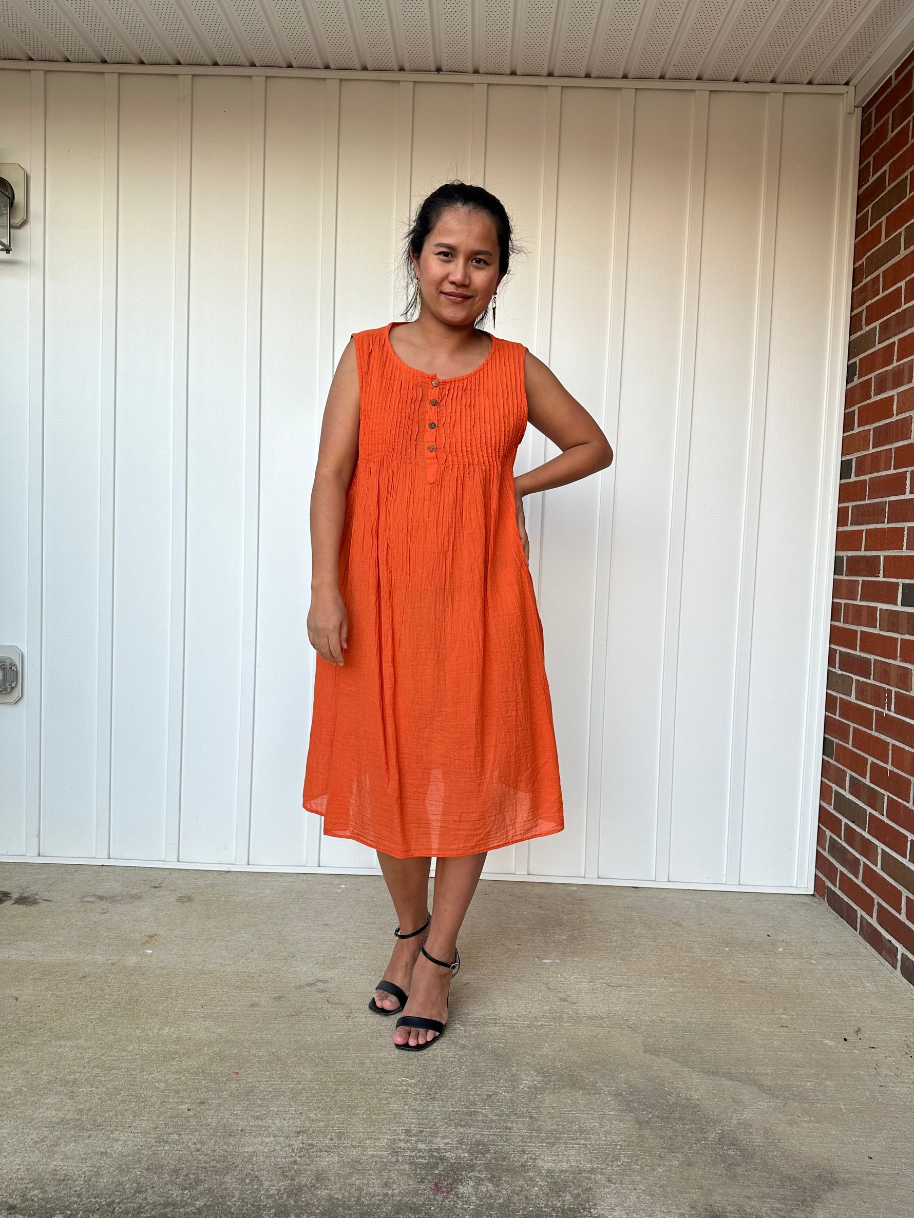 MALA handworks Wowwa Mini dress in Orange and Hand Crochet