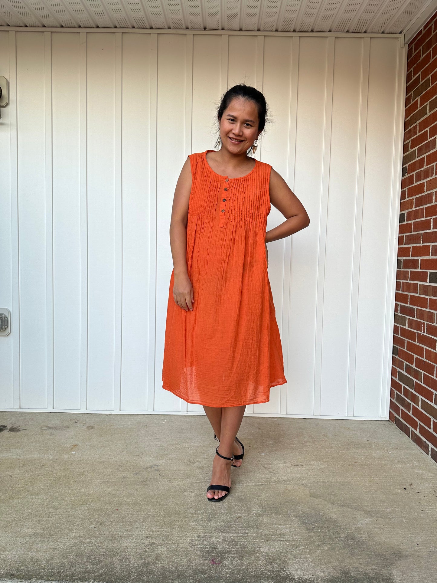 MALA handworks Wowwa Mini dress in Orange and Hand Crochet