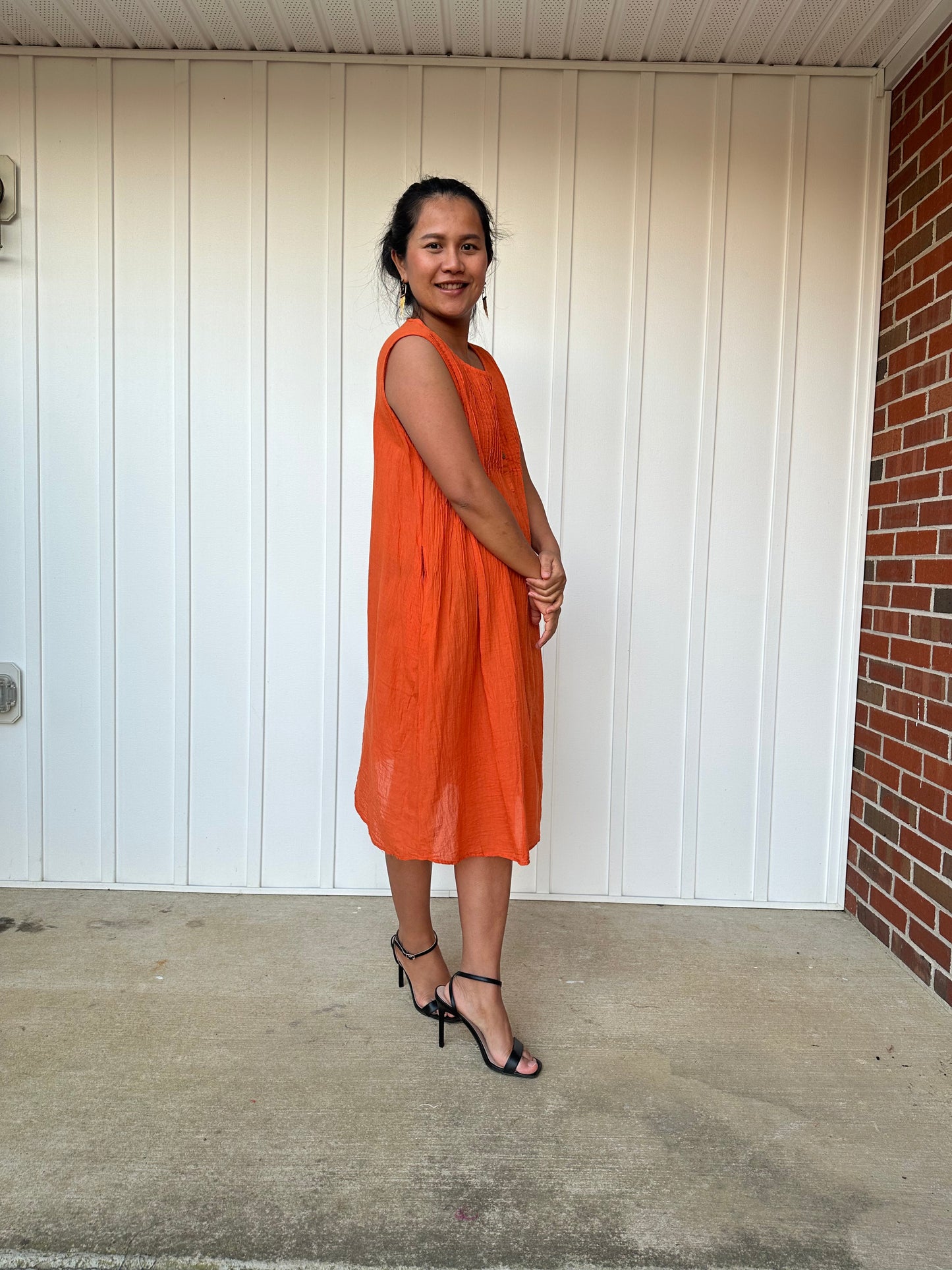 MALA handworks Wowwa Mini dress in Orange and Hand Crochet
