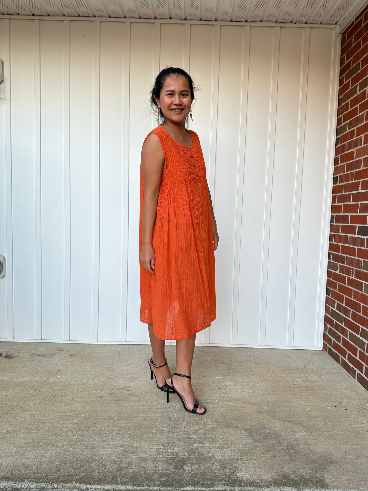 MALA handworks Wowwa Mini dress in Orange and Hand Crochet