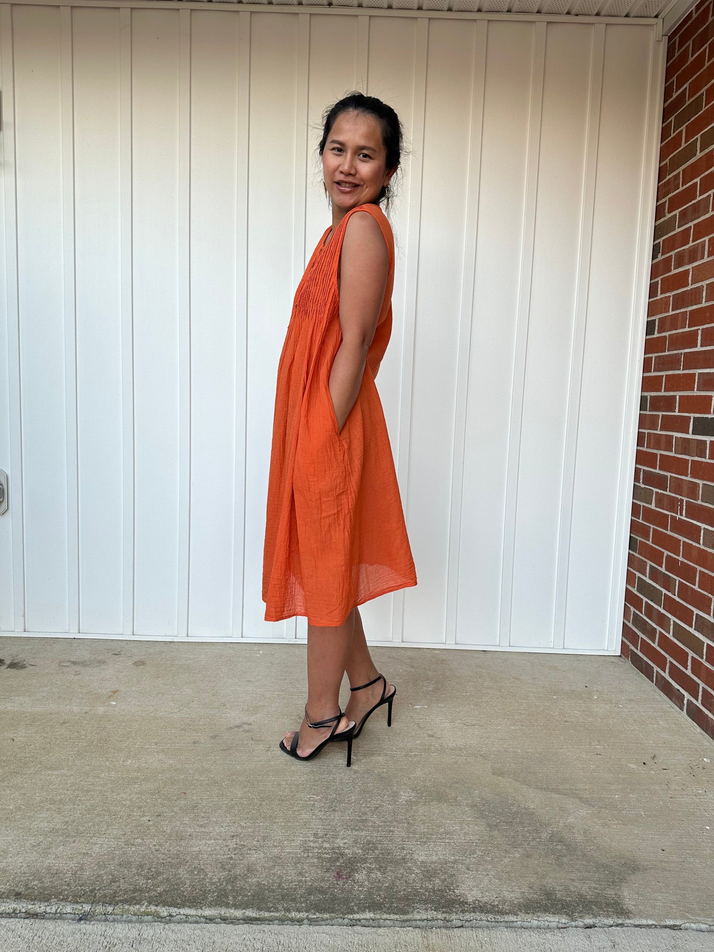 MALA handworks Wowwa Mini dress in Orange and Hand Crochet