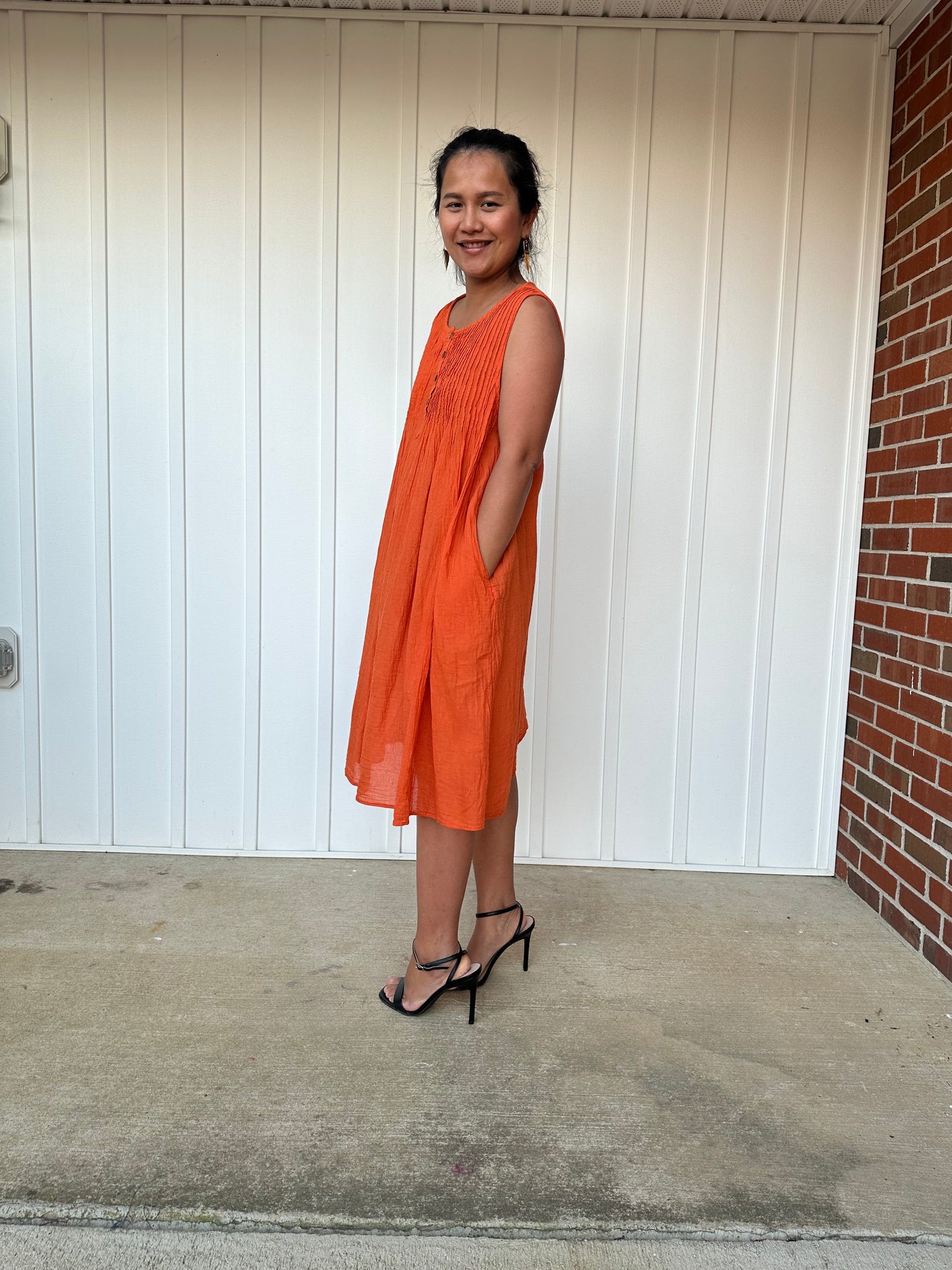 MALA handworks Wowwa Mini dress in Orange and Hand Crochet