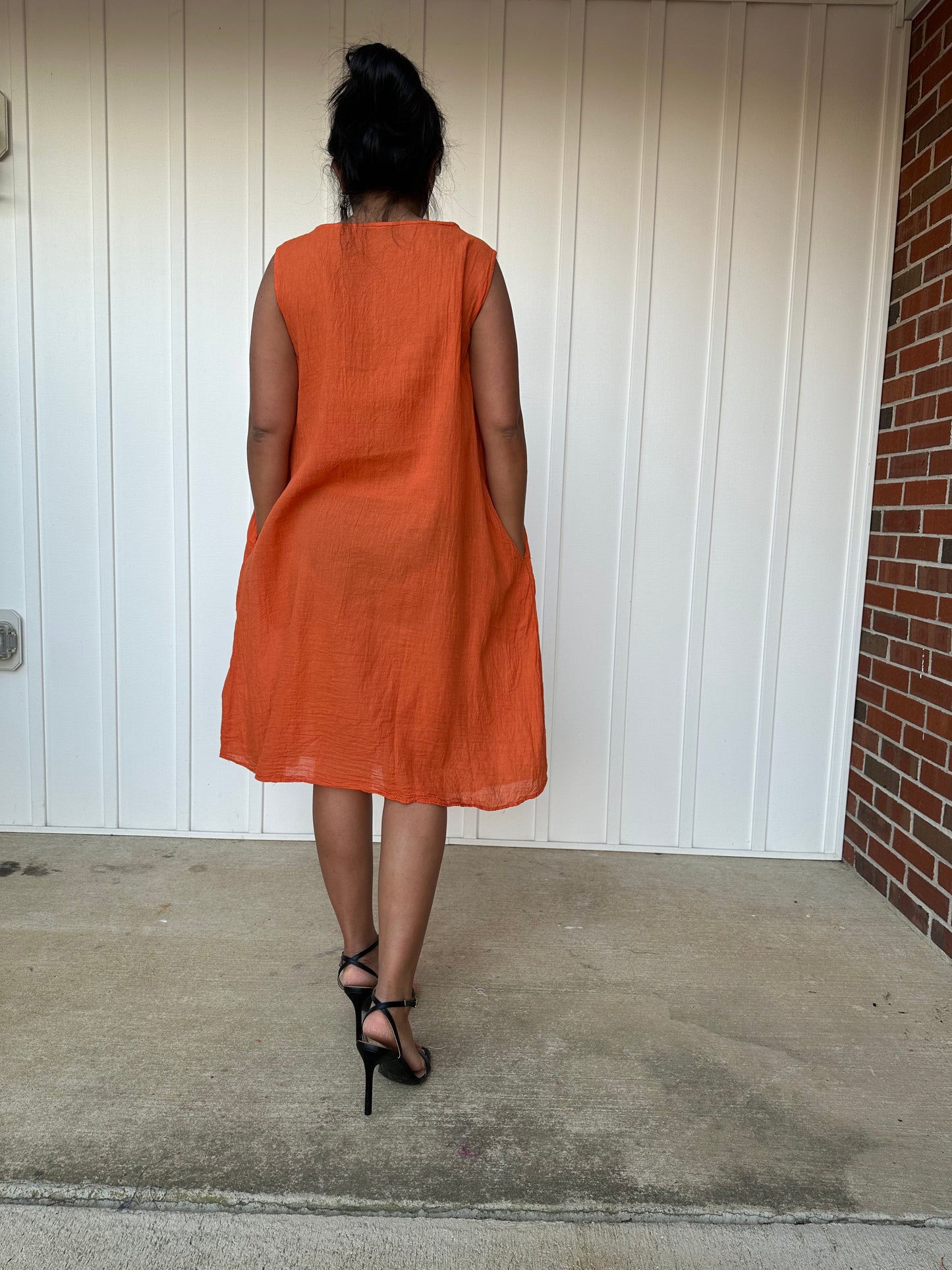 MALA handworks Wowwa Mini dress in Orange and Hand Crochet