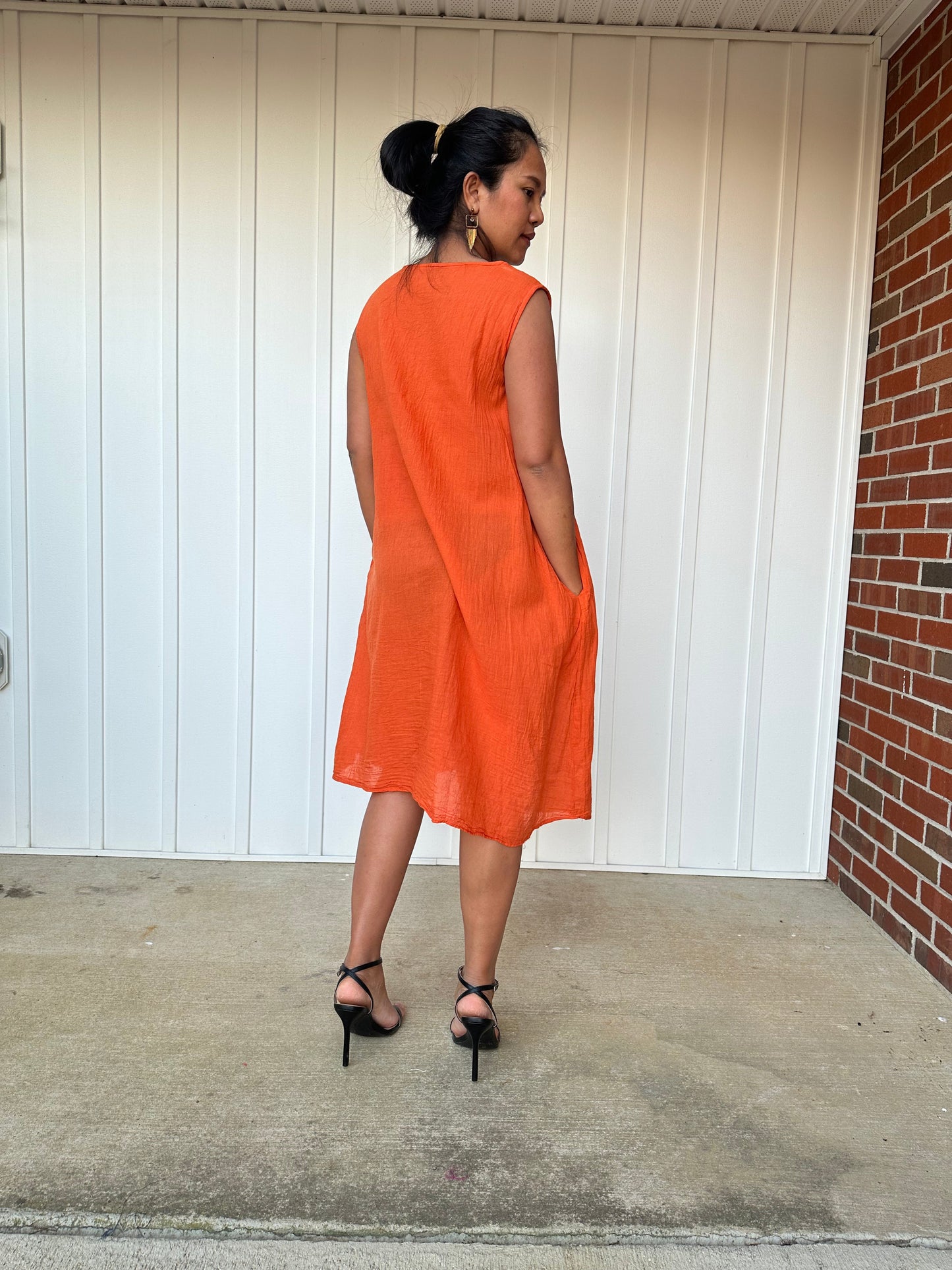 MALA handworks Wowwa Mini dress in Orange and Hand Crochet