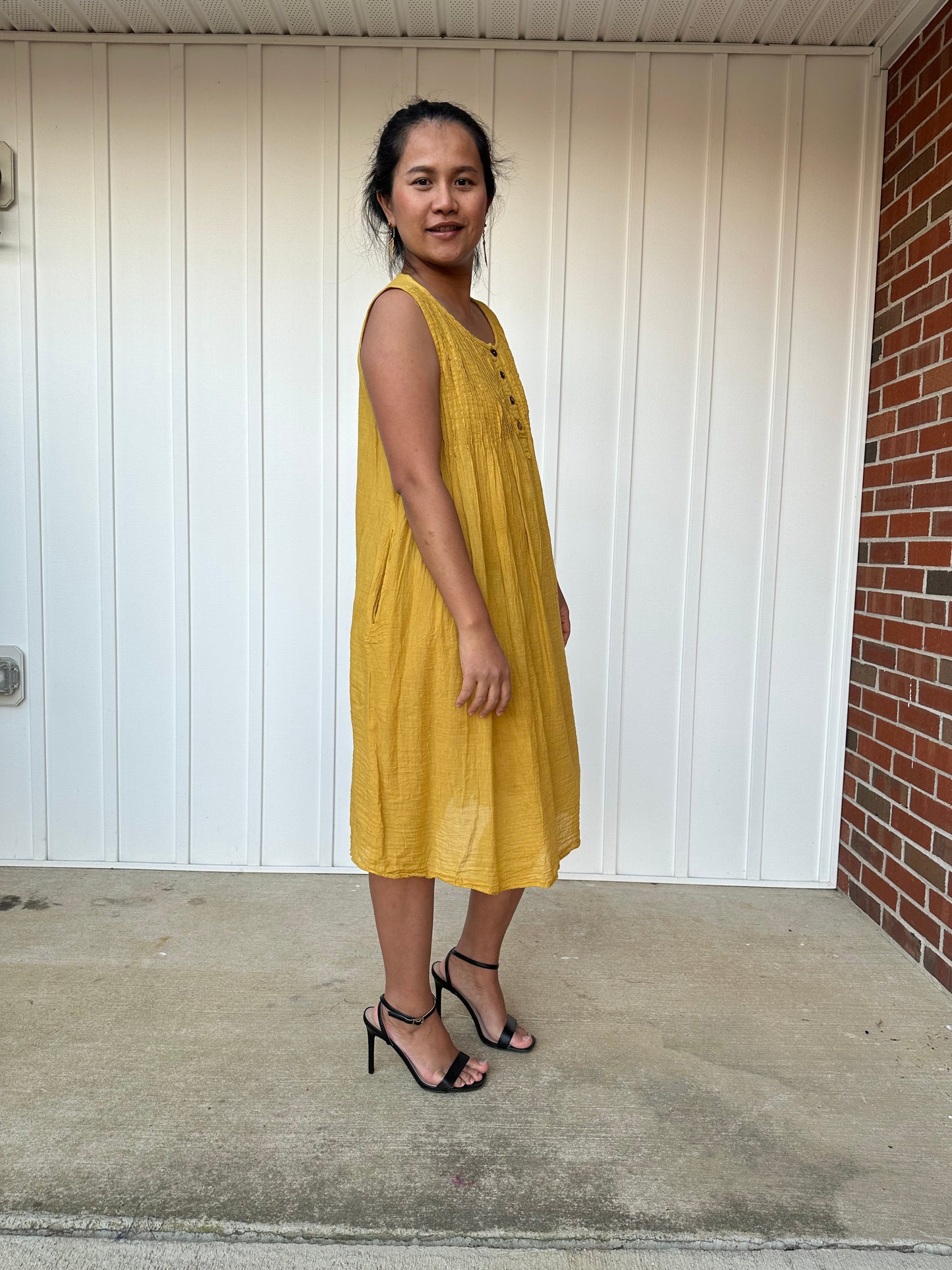 MALA handworks Wowwa Mini dress in Yellow and Hand Crochet