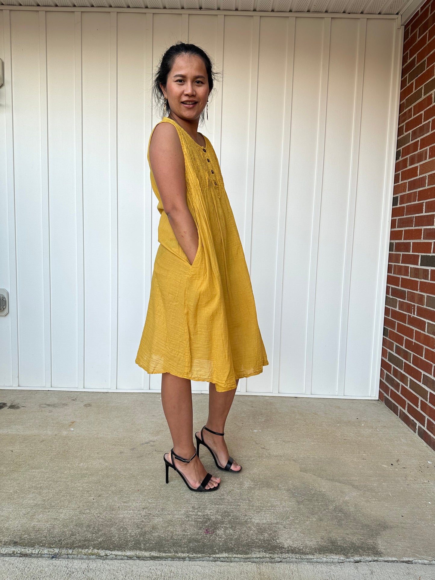 MALA handworks Wowwa Mini dress in Yellow and Hand Crochet