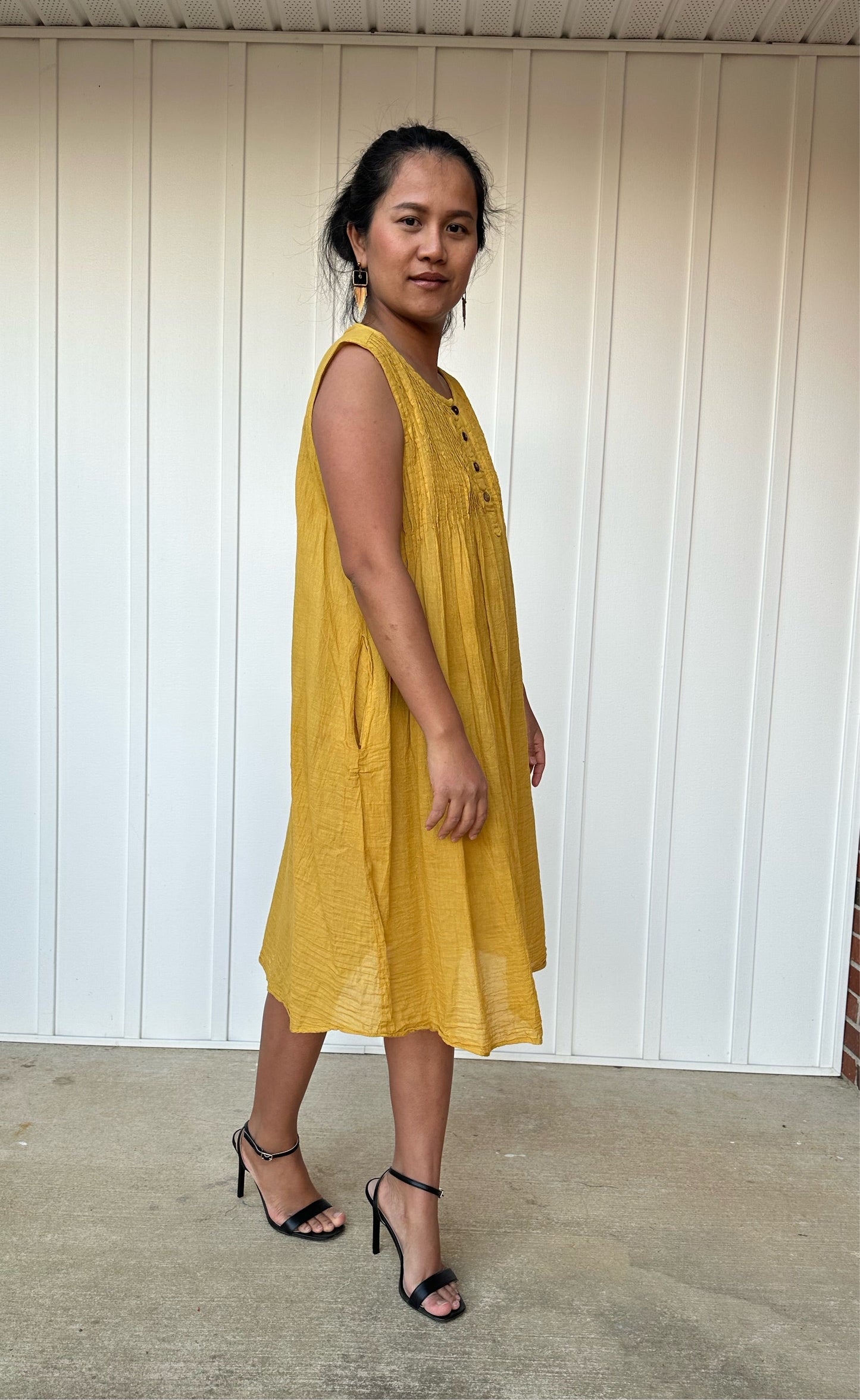 MALA handworks Wowwa Mini dress in Yellow and Hand Crochet