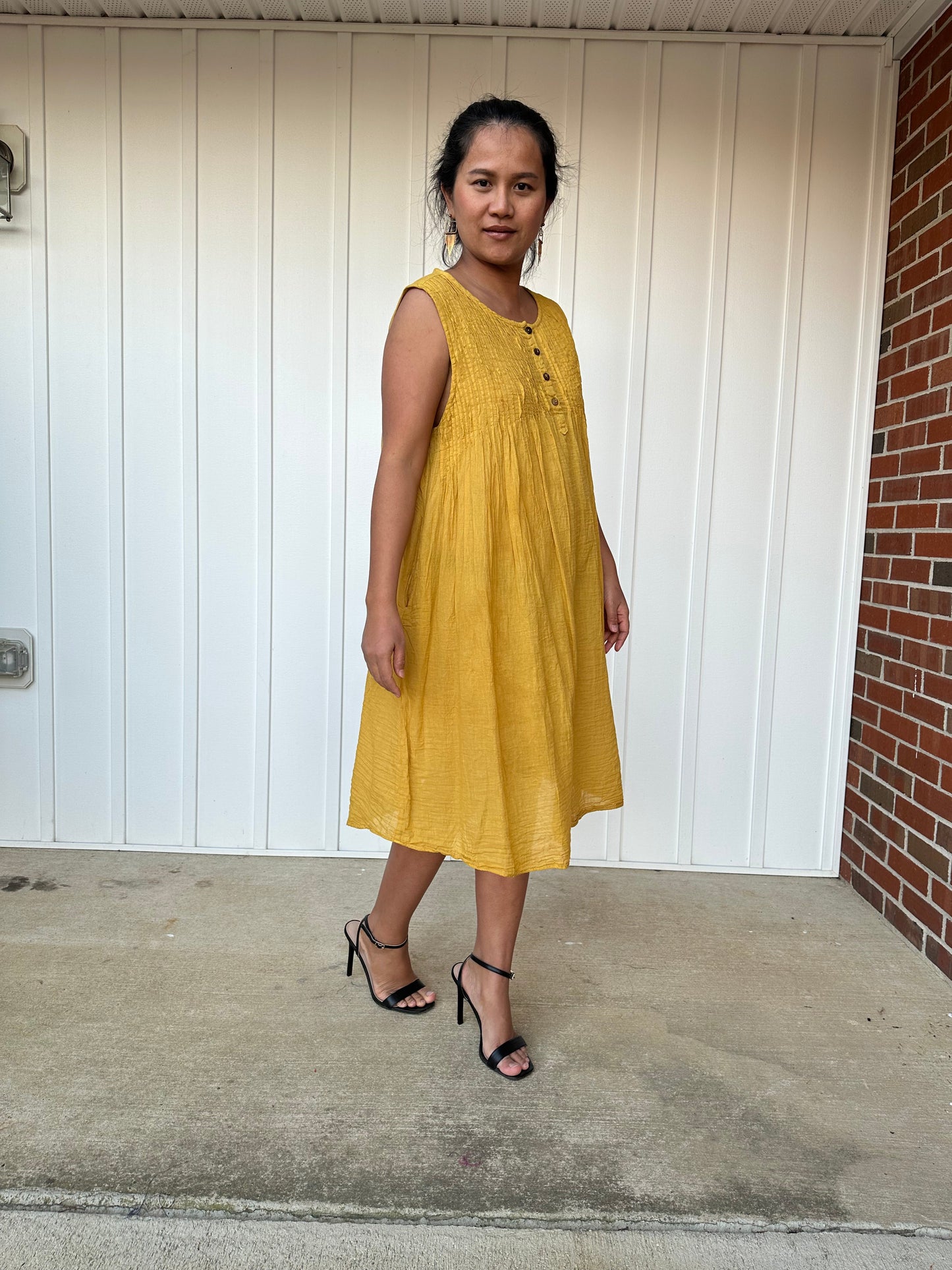 MALA handworks Wowwa Mini dress in Yellow and Hand Crochet