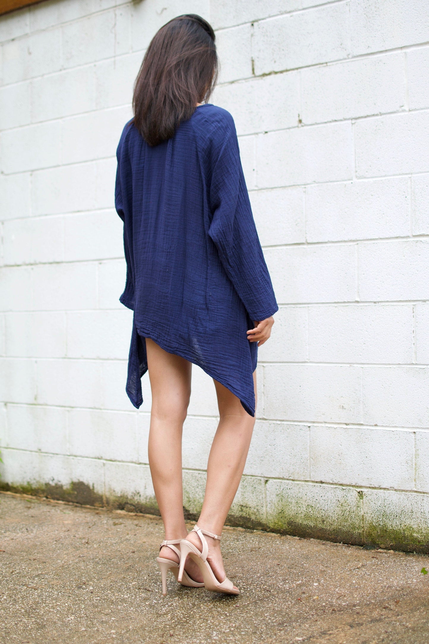 MALA handworks Xia Long Blouse in Indigo Blue