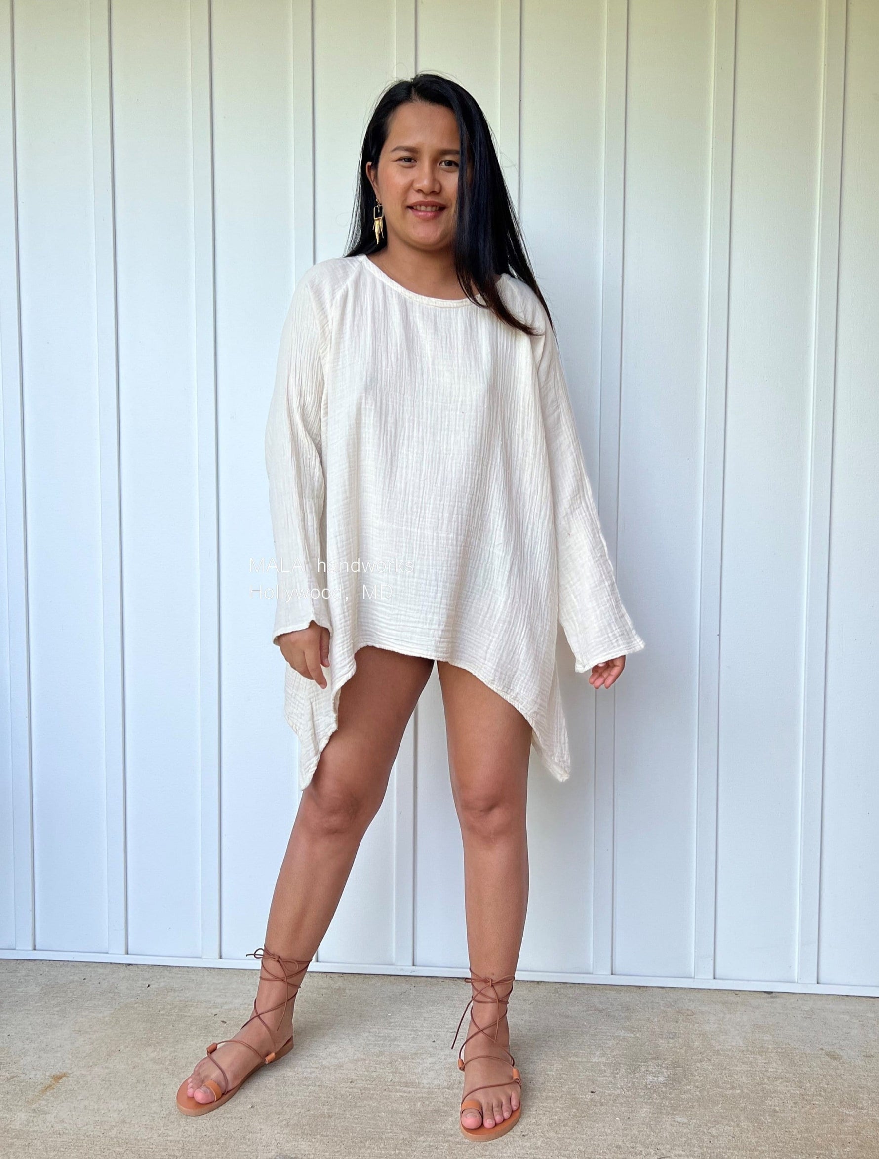 MALA handworks Xia Long Blouse in Natural White