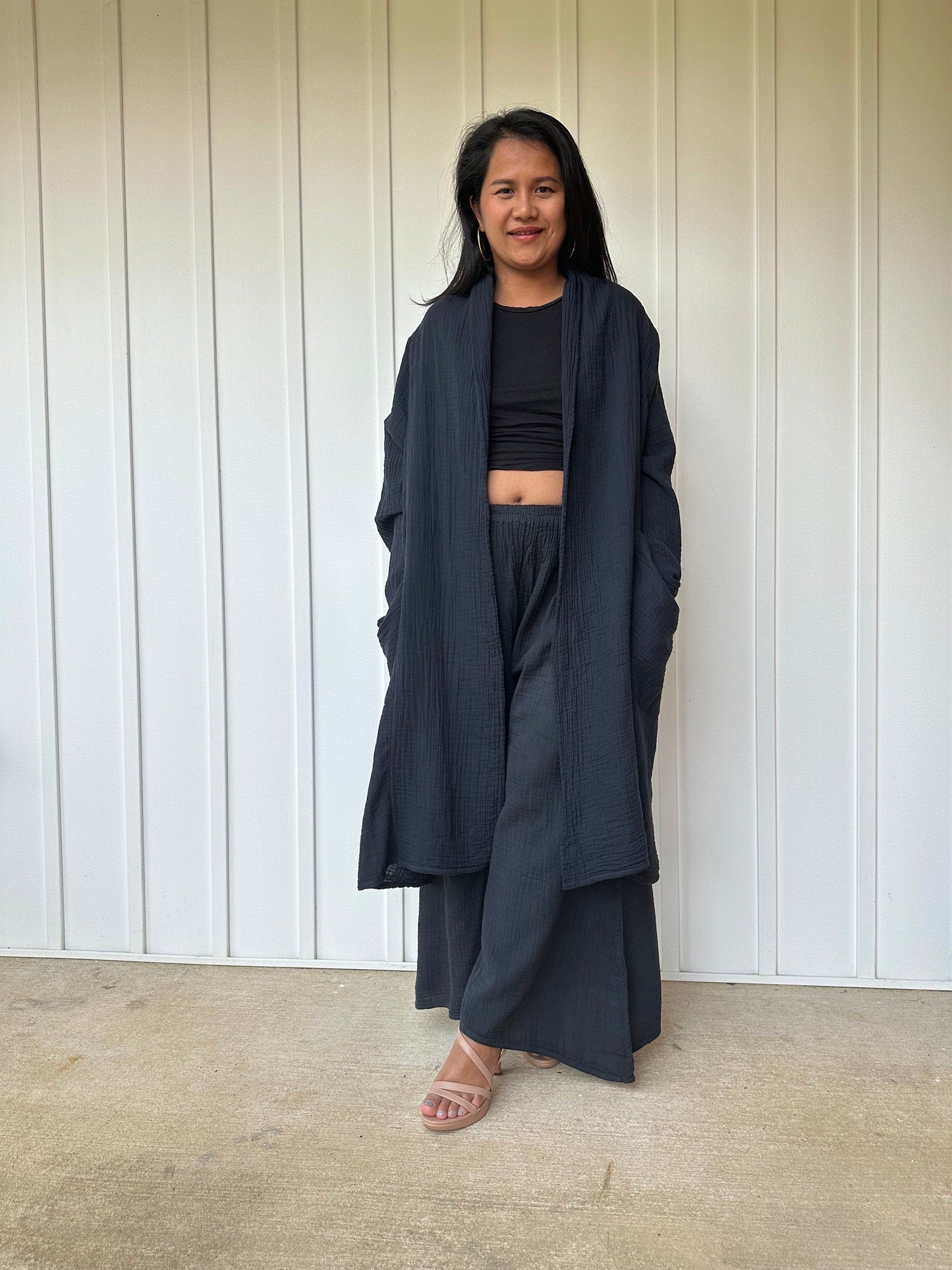 MALA handworks Yara Robe Black Cardigan robe
