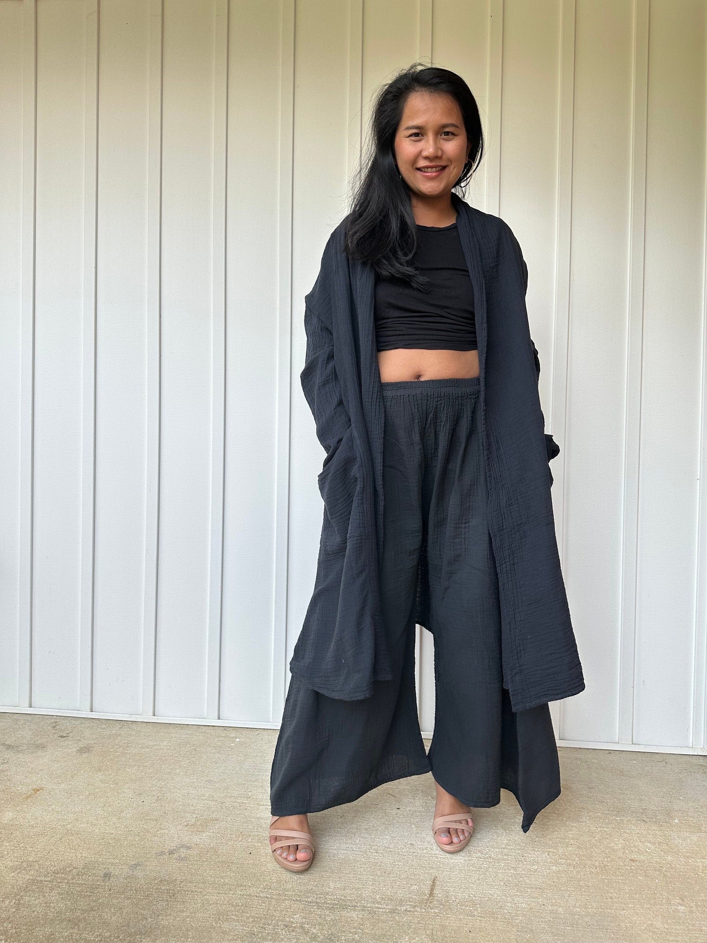 MALA handworks Yara Robe Black Cardigan robe