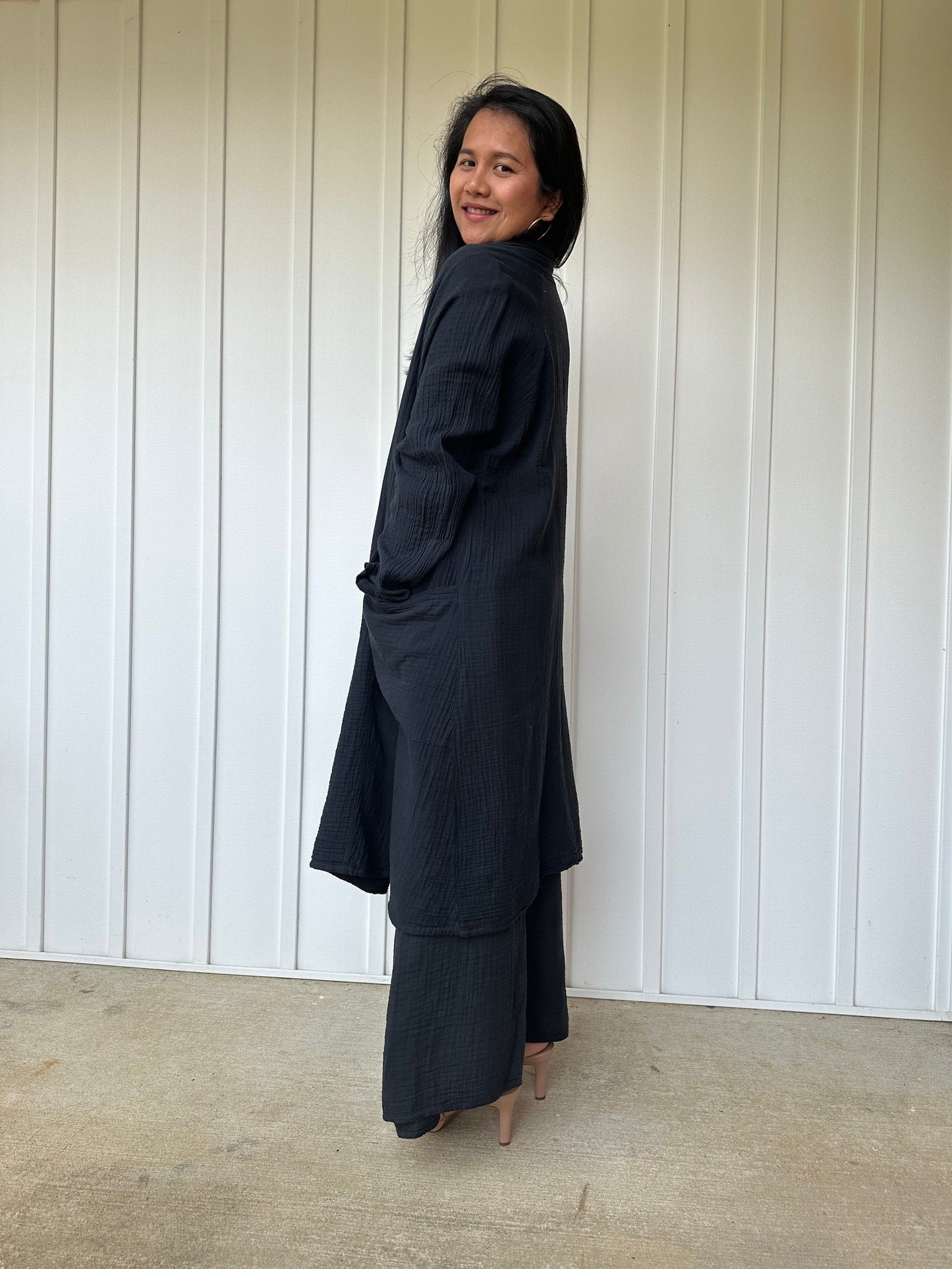 MALA handworks Yara Robe Black Cardigan robe