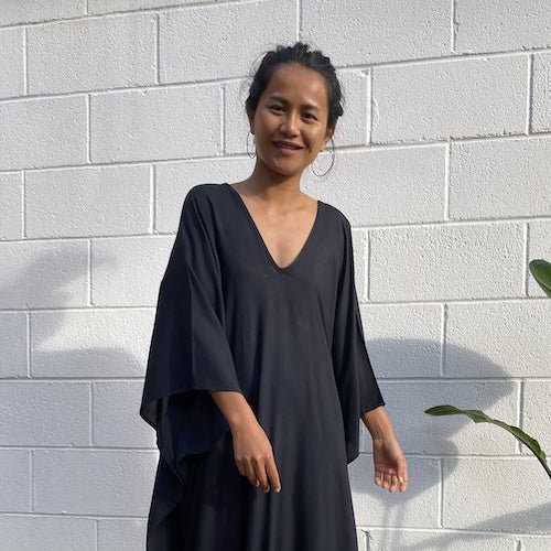 Shop handmade cotton caftans by color black collection
