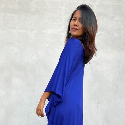 Handmade soft blue cotton kaftans