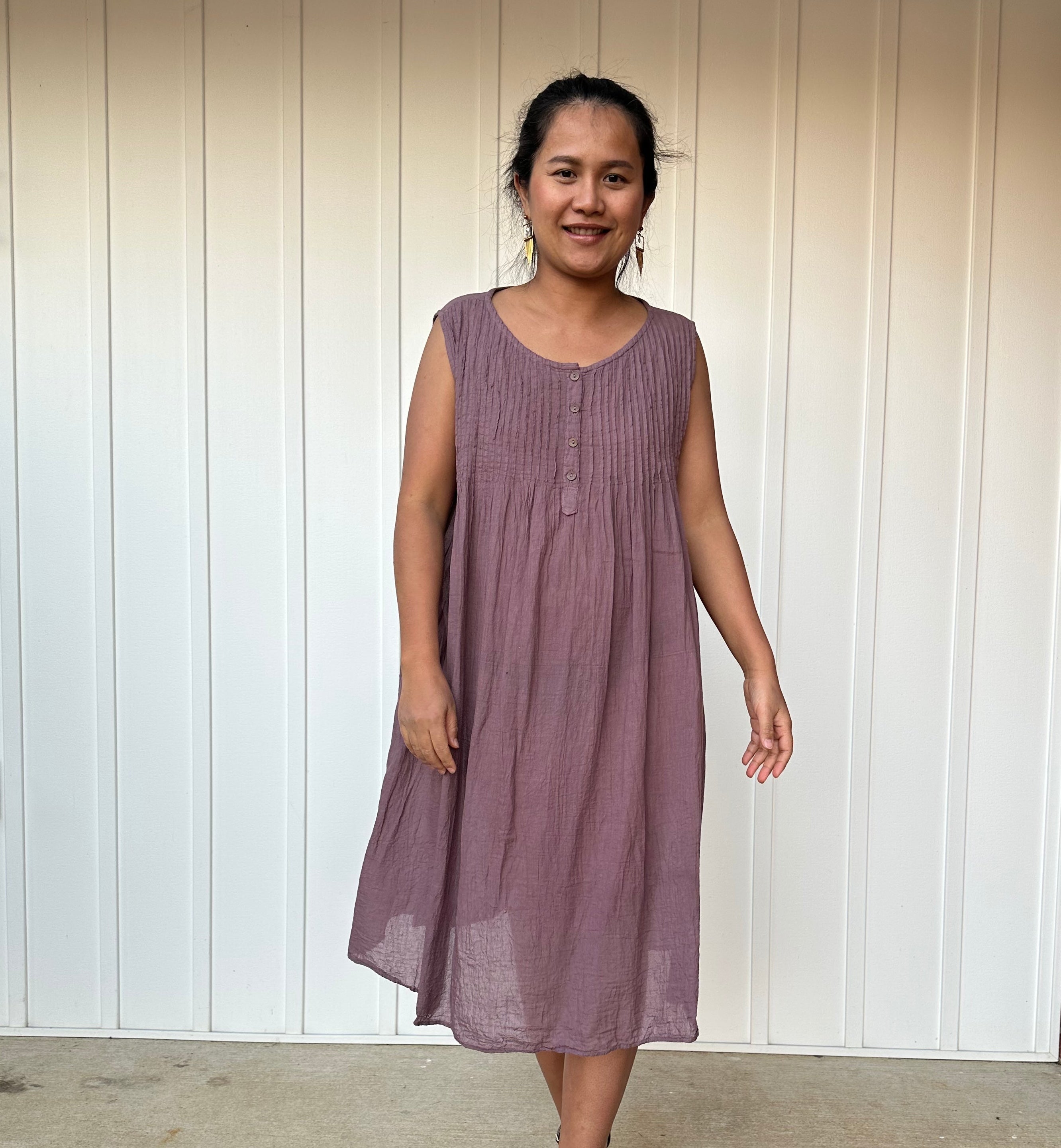 Wowwa Cotton Midi Dress - Mala Handworks