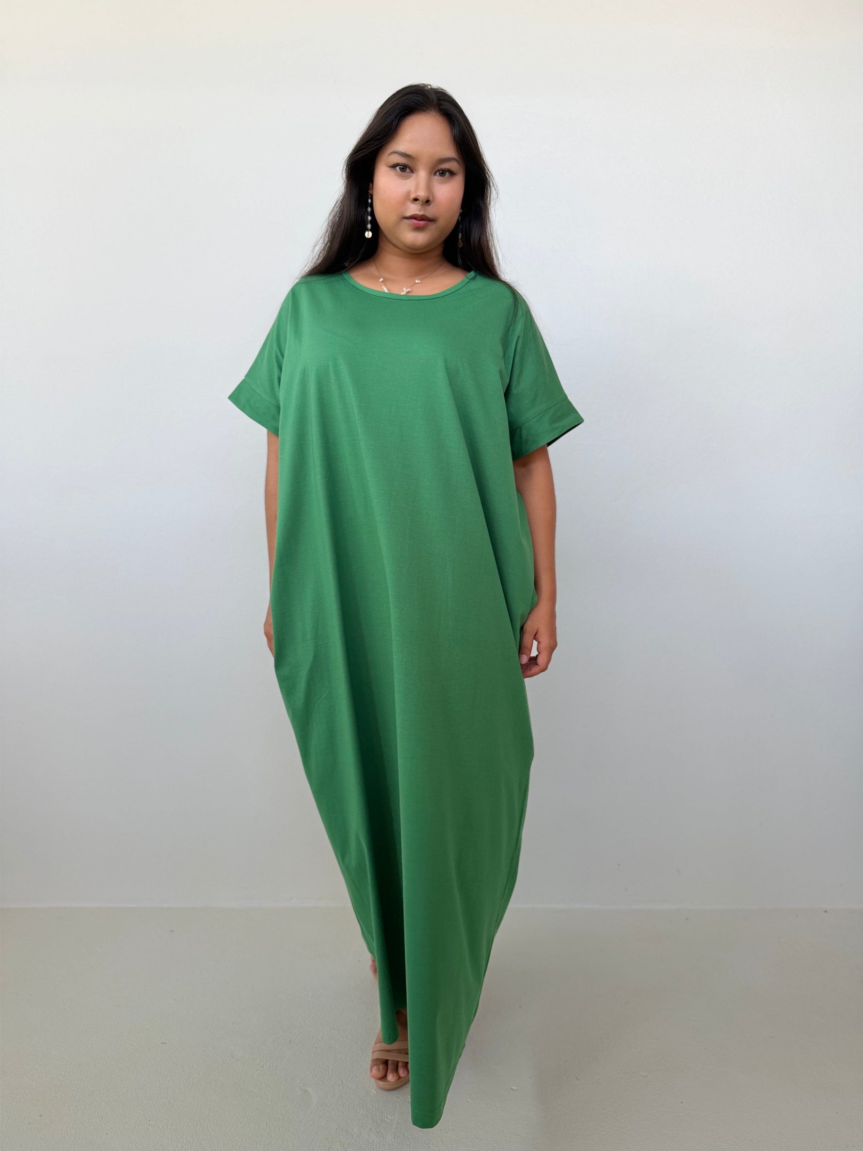 Mala Handworks Alice Jersey Cotton Kaftan in Emerald